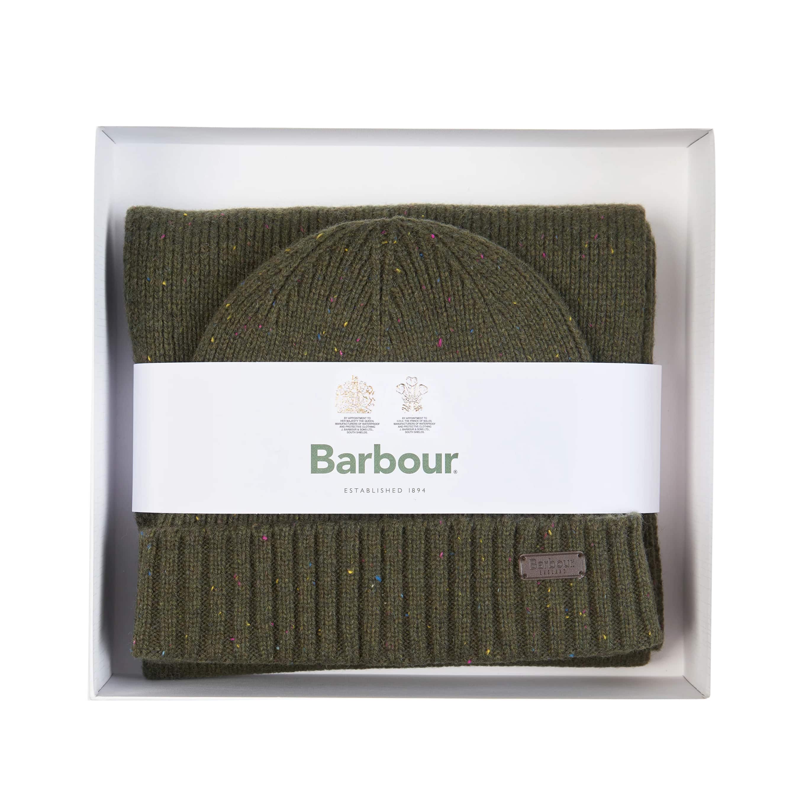 BARBOUR CARLTON FLECK BEANIE & SCARF GIFT SET