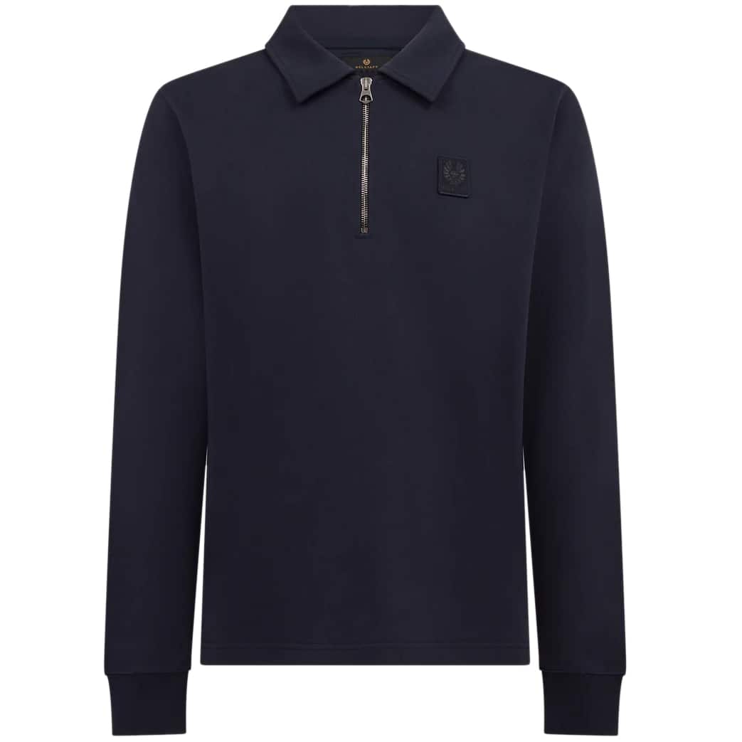 BELSTAFF COTTON FLEECE CURATOR COLLARED SWEATSHIRT