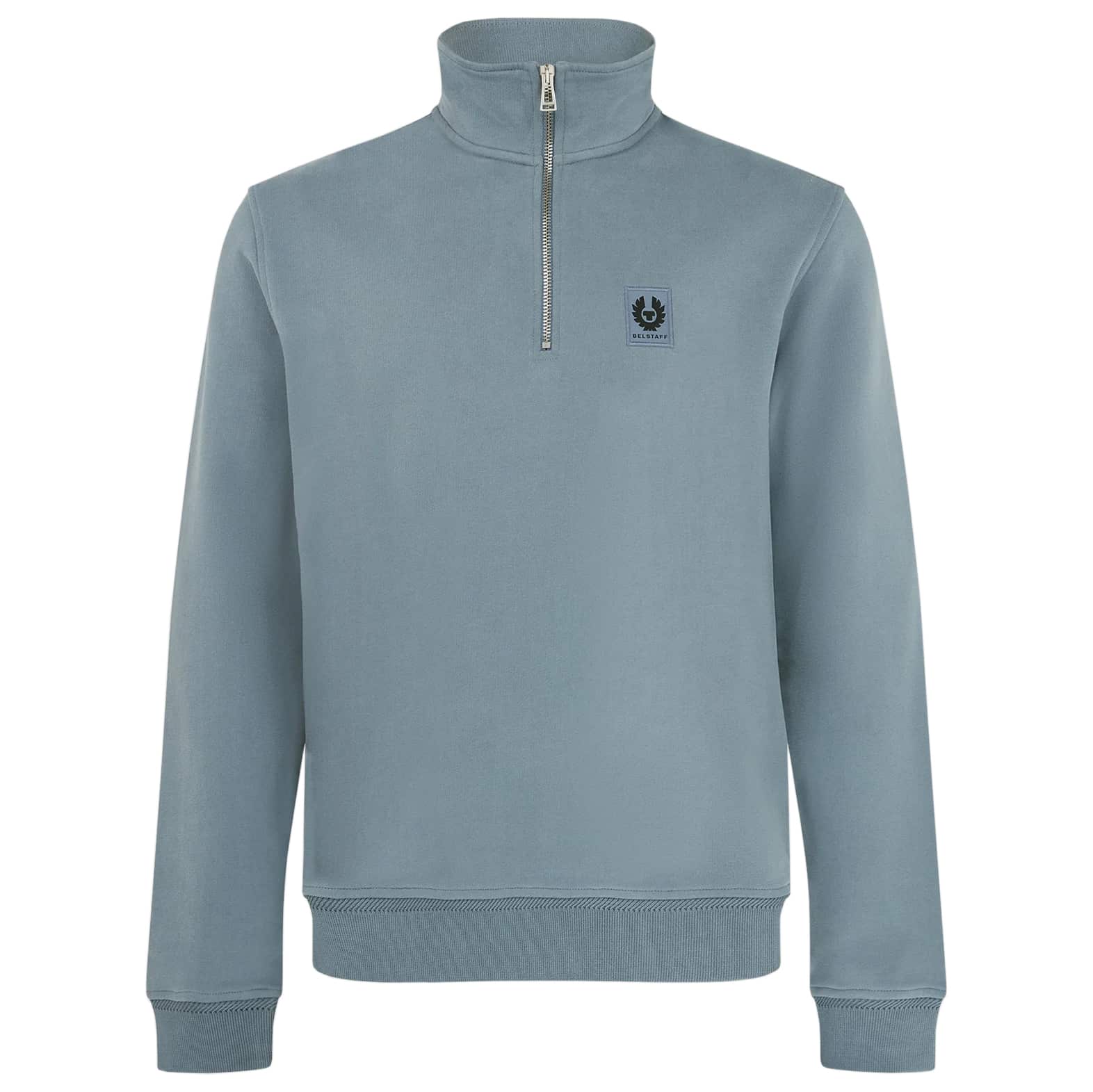 BELSTAFF COTTON FLEECE QUARTER ZIP SWEATSHIRT