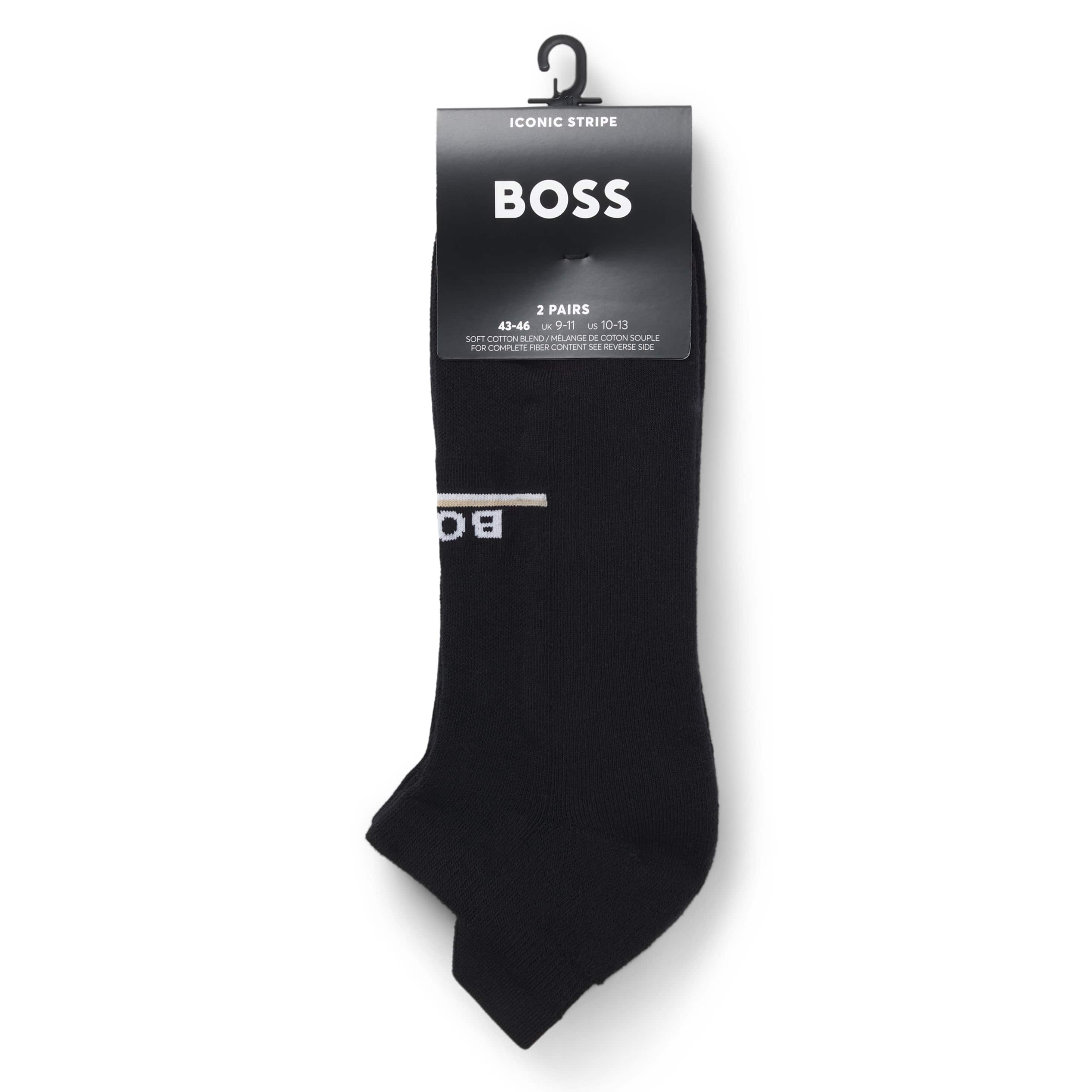 BOSS 2 PACK LOGO ANKLE-LENGTH SOCKS