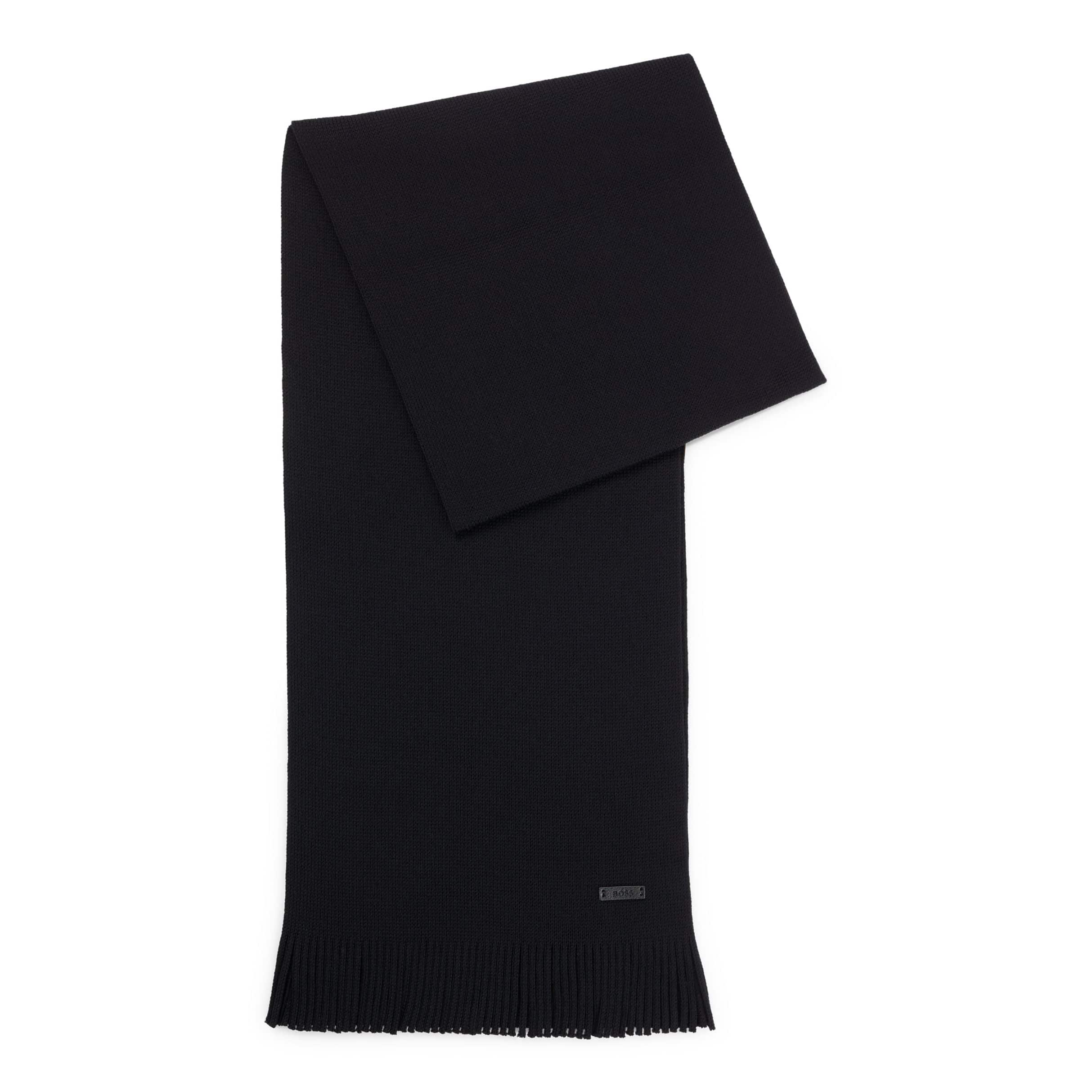 BOSS ALBAS RASCHEL-KNIT VIRGIN WOOL SCARF HUGO BOSS