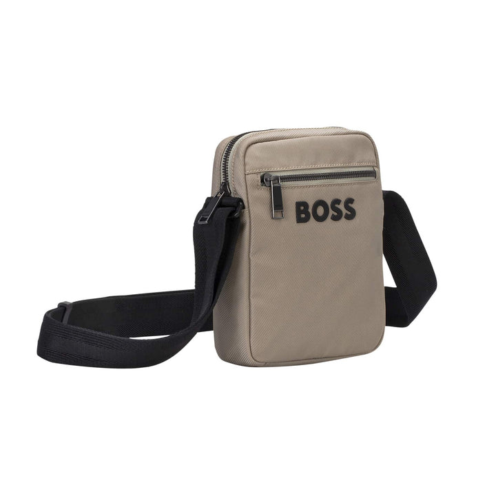 BOSS CATCH 3.0 SIGNATURE-STRIPE STRAP CROSS-BODY BAG