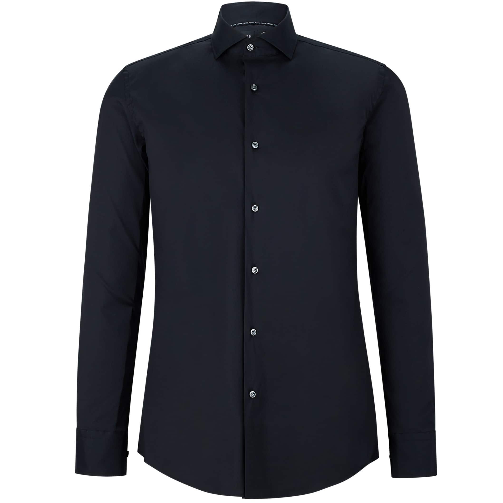 BOSS EASY-IRON COTTON-BLEND POPLIN PERFORMANCE STRETCH SHIRT