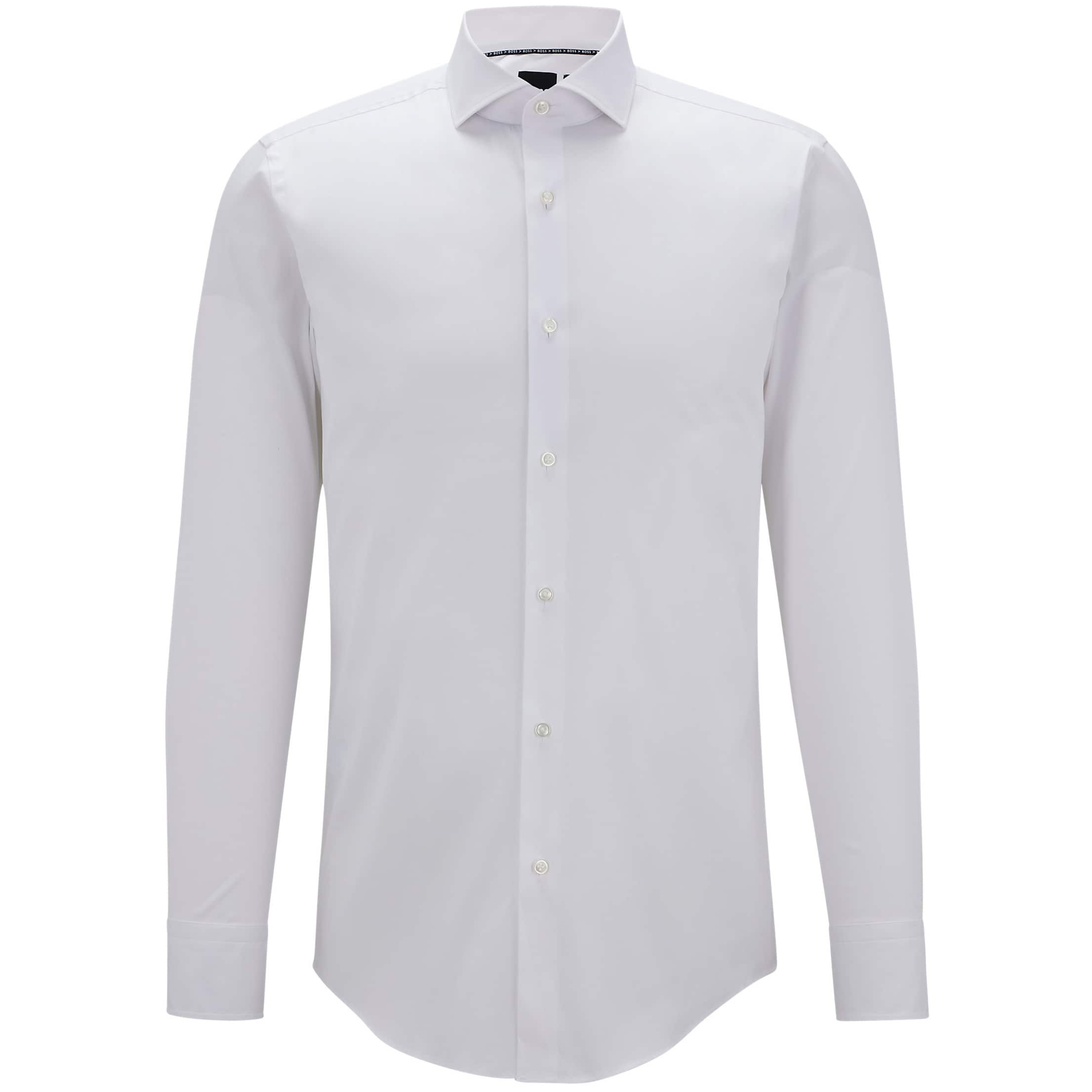 BOSS EASY-IRON COTTON-BLEND POPLIN PERFORMANCE STRETCH SHIRT