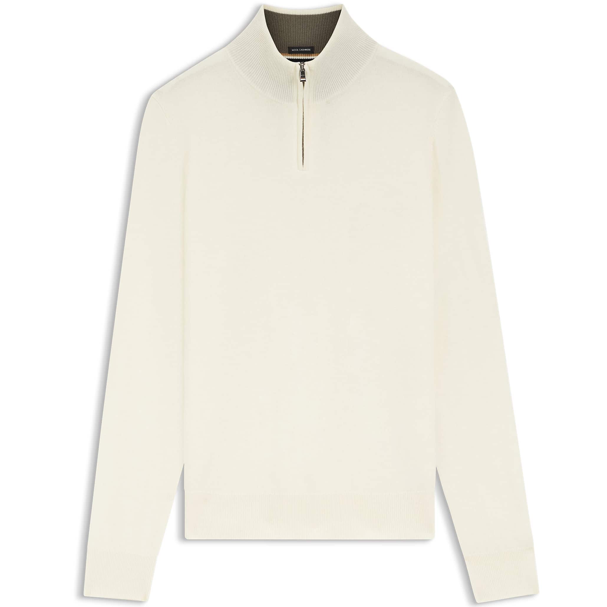 BOSS H-HEMARLO CASHMERE BLEND 1/4 ZIP JUMPER