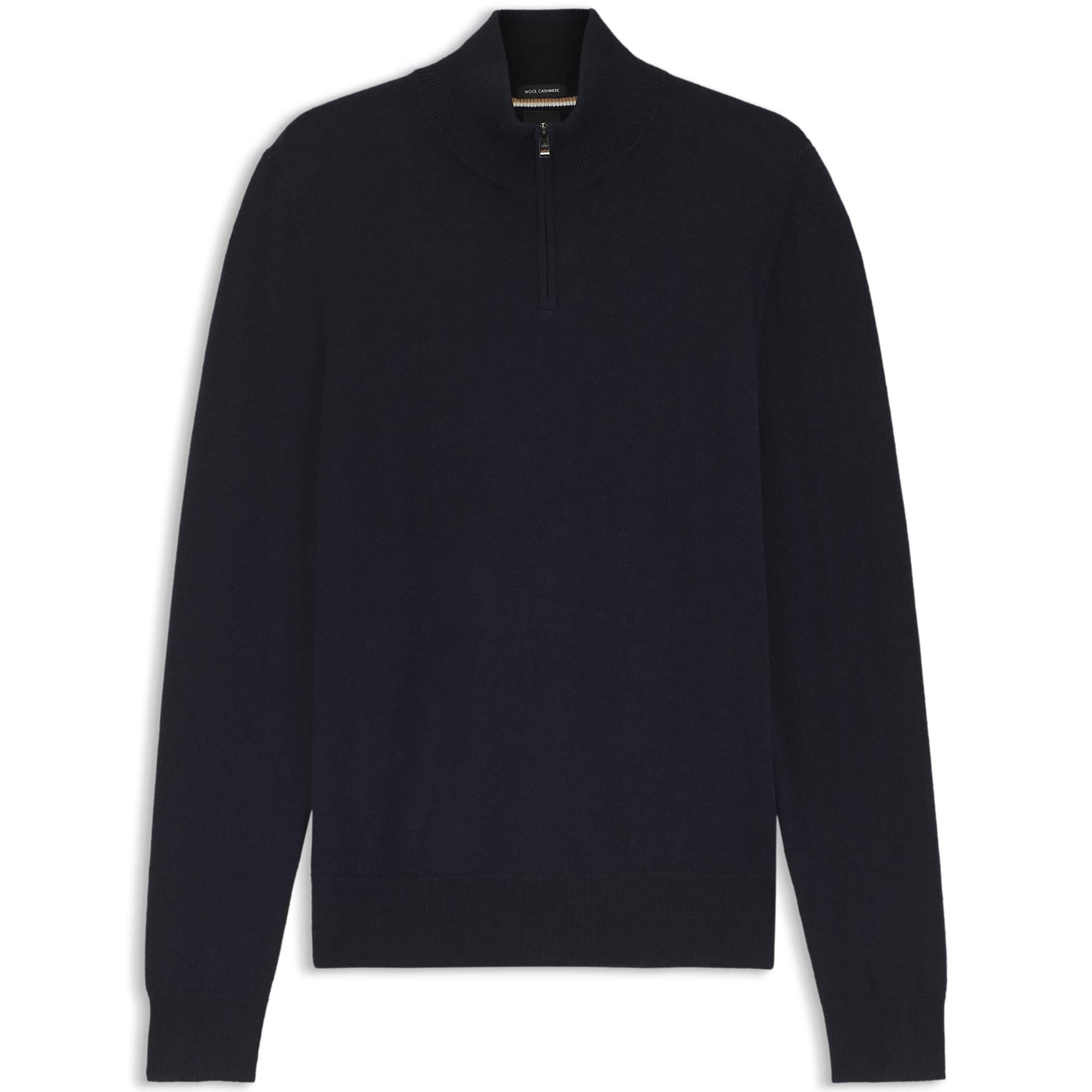 BOSS H-HEMARLO CASHMERE BLEND 1/4 ZIP JUMPER