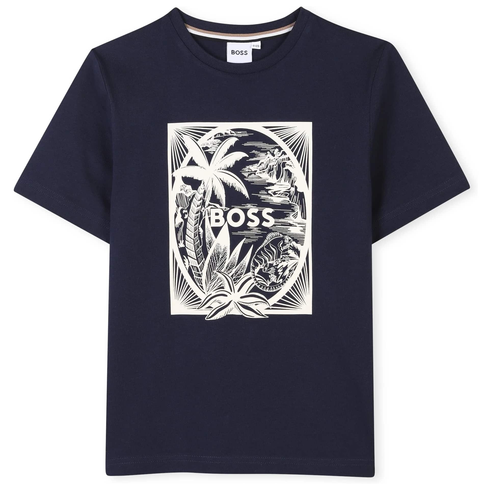 BOSS KIDS BEACH PRINT T-SHIRT