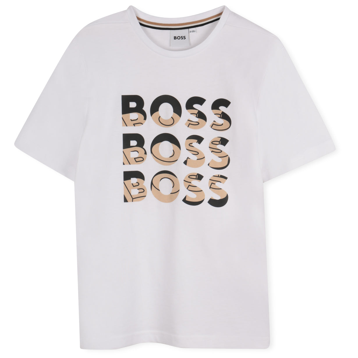 BOSS KIDS STACKED LOGO PRINT T-SHIRT