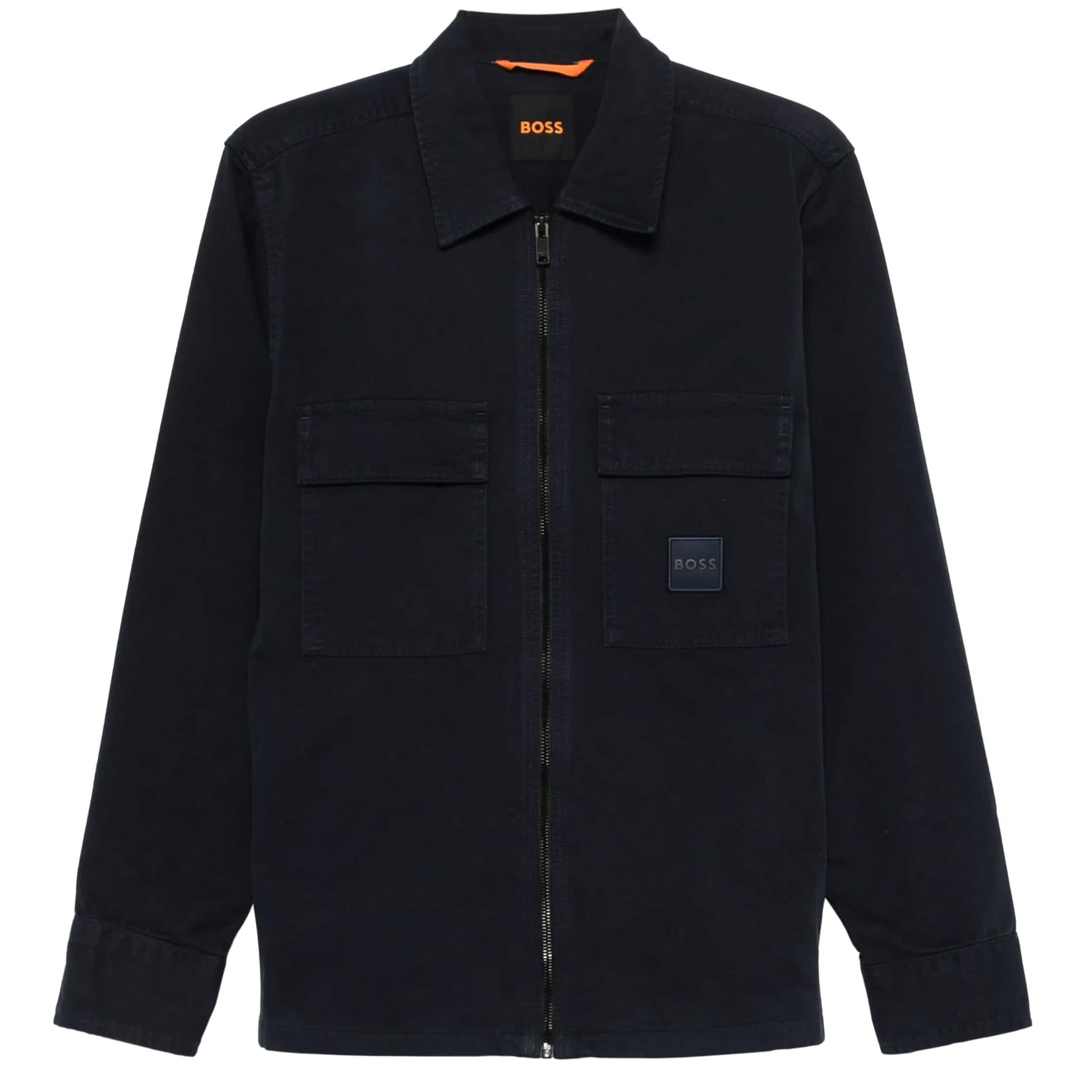 BOSS LOVEL ZIP COTTON OVERSHIRT