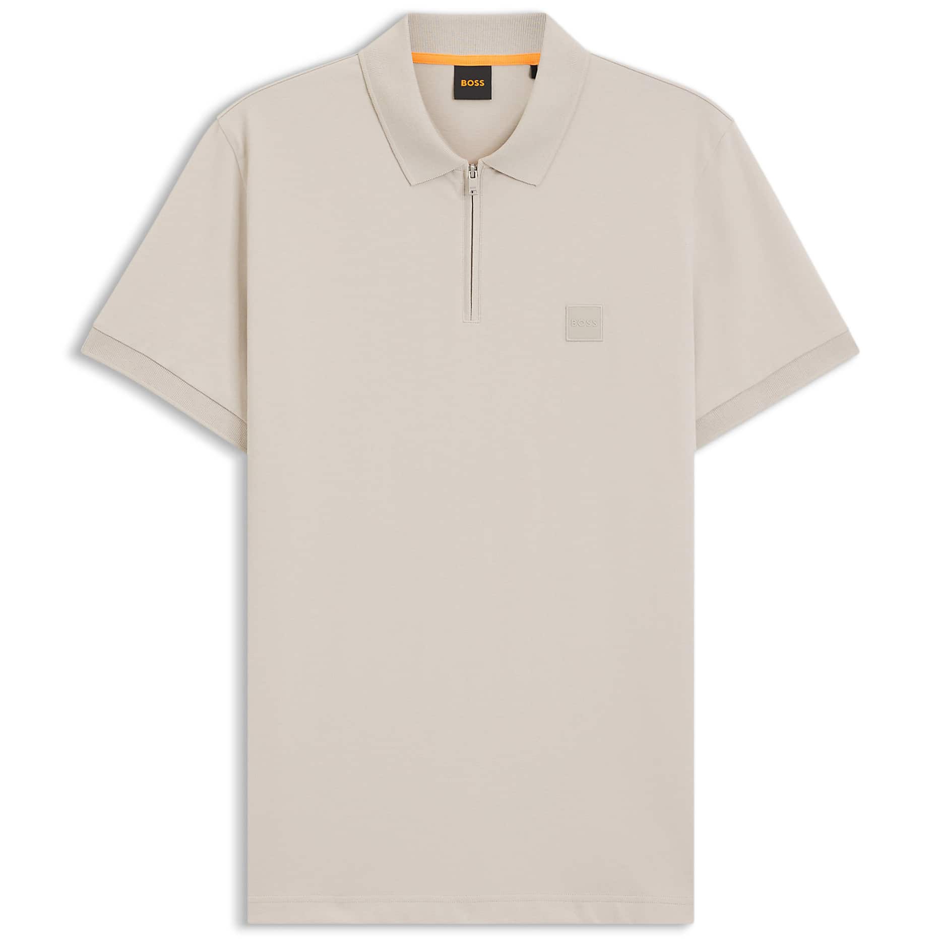 BOSS PASSERZIP STRETCH-COTTON SLIM FIT POLO SHIRT