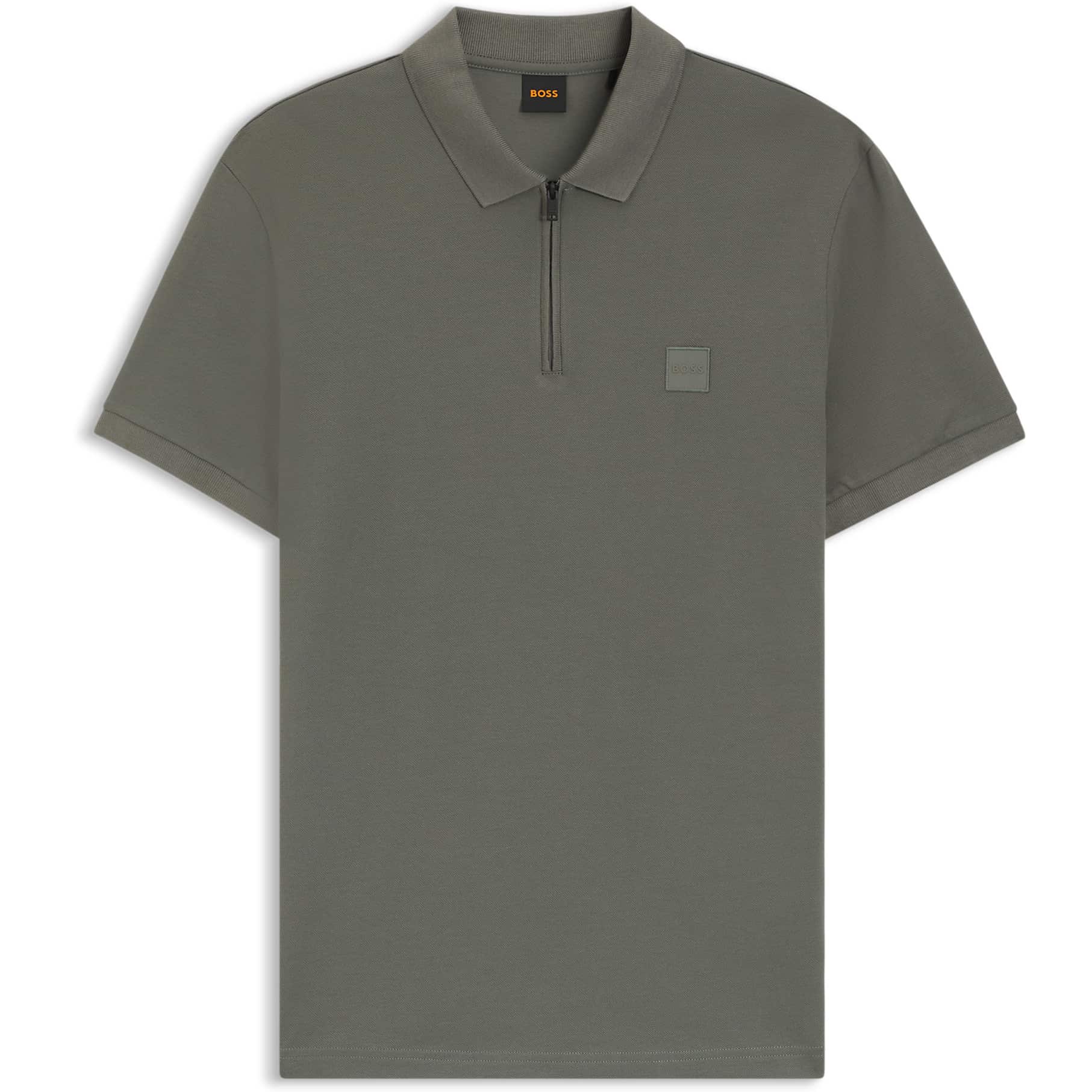BOSS PASSERZIP STRETCH-COTTON SLIM FIT POLO SHIRT