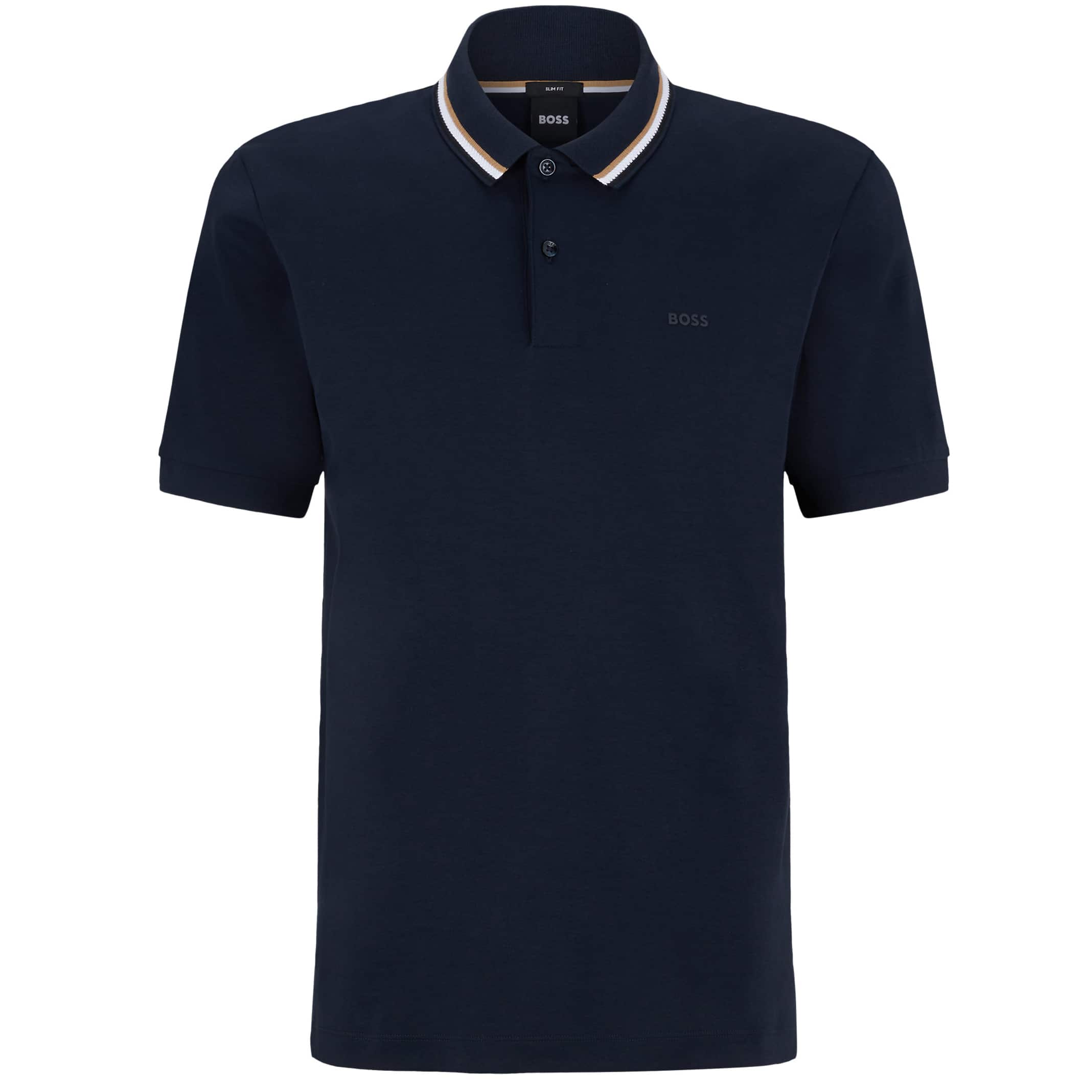 BOSS PENROSE 38 STRIPED COLLAR SLIM FIT POLO SHIRT HUGO BOSS