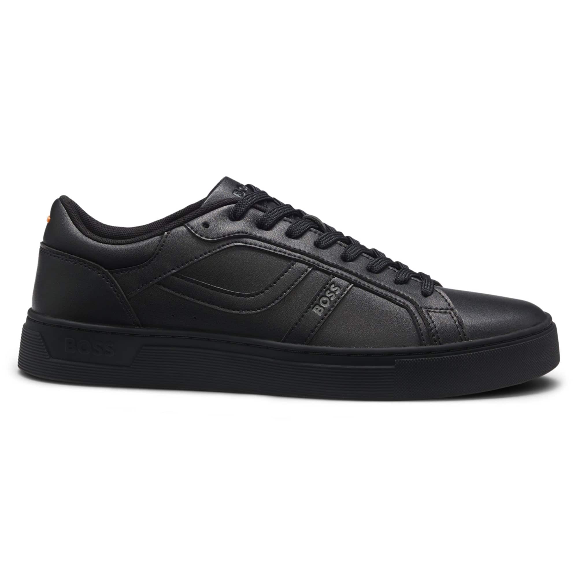 BOSS RHYS FAUX NAPPA LEATHER TRAINERS