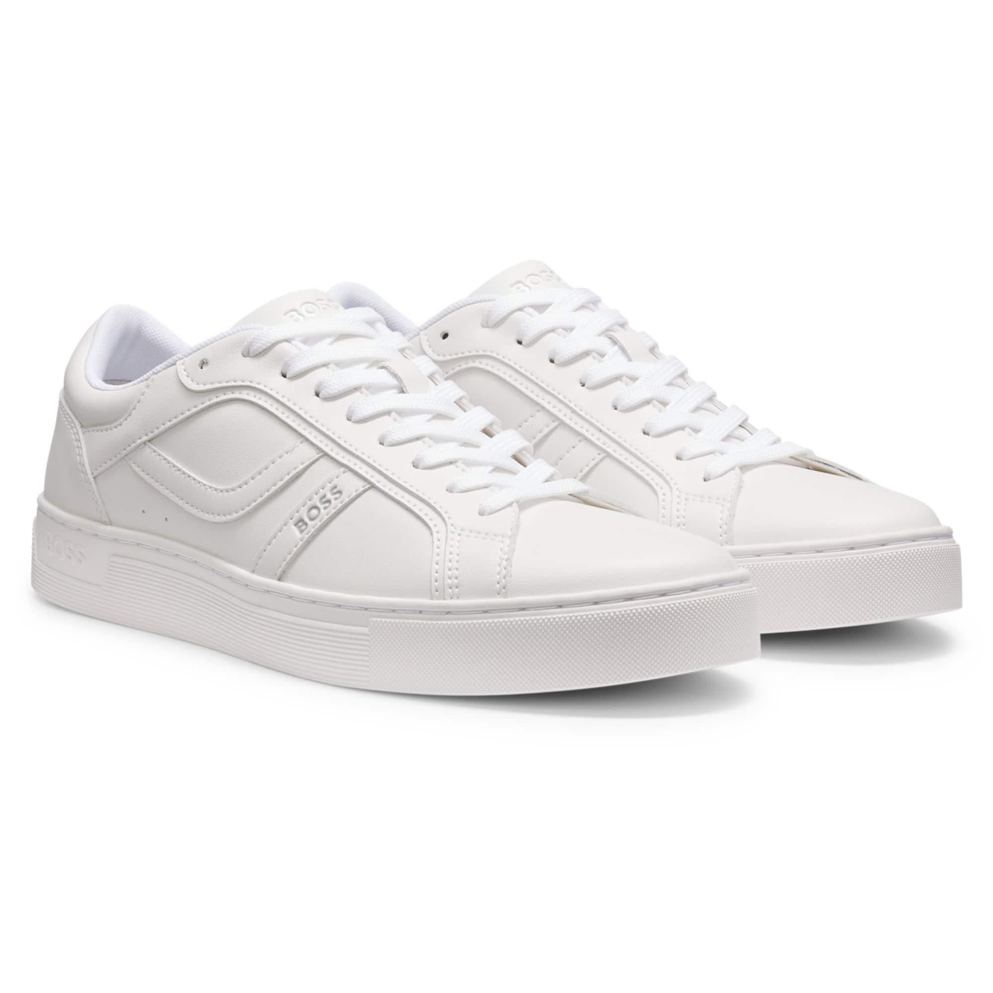 BOSS RHYS FAUX NAPPA LEATHER TRAINERS