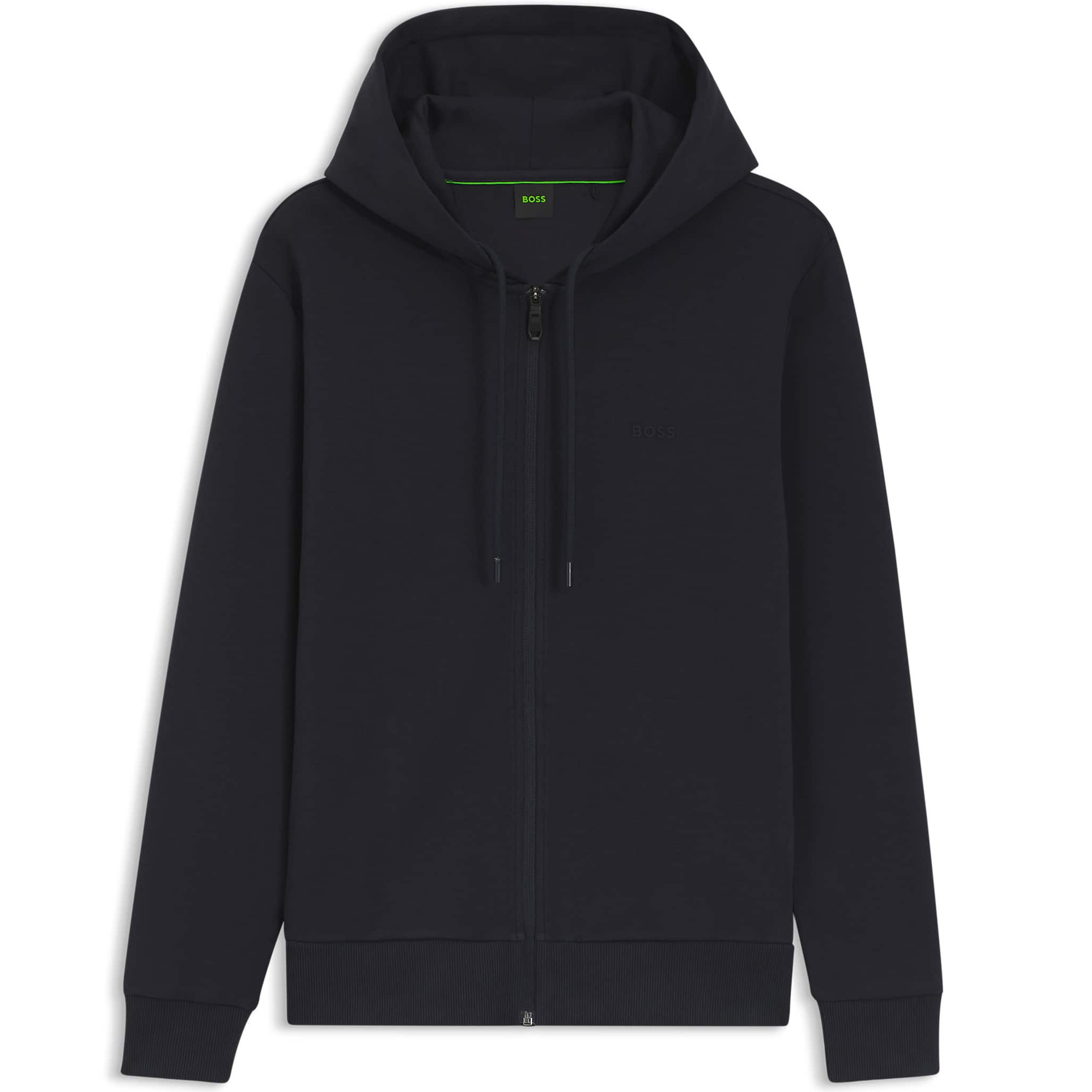 BOSS SAGGY STRETCH COTTON ZIP-UP HOODIE