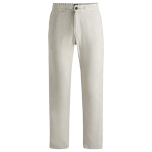 BOSS SANDERSON-L LINEN BLEND TAPERED-FIT TROUSERS