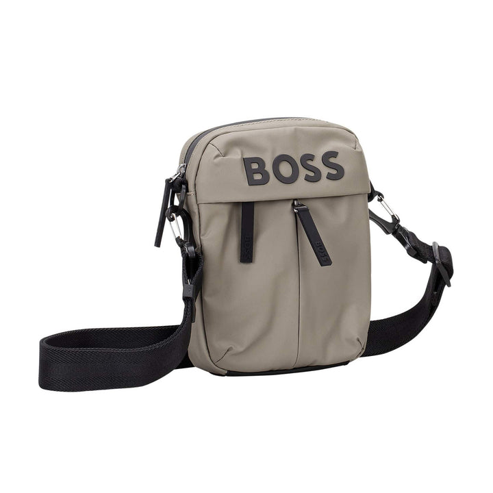 BOSS STORMY FAUX-LEATHER REPORTER BAG