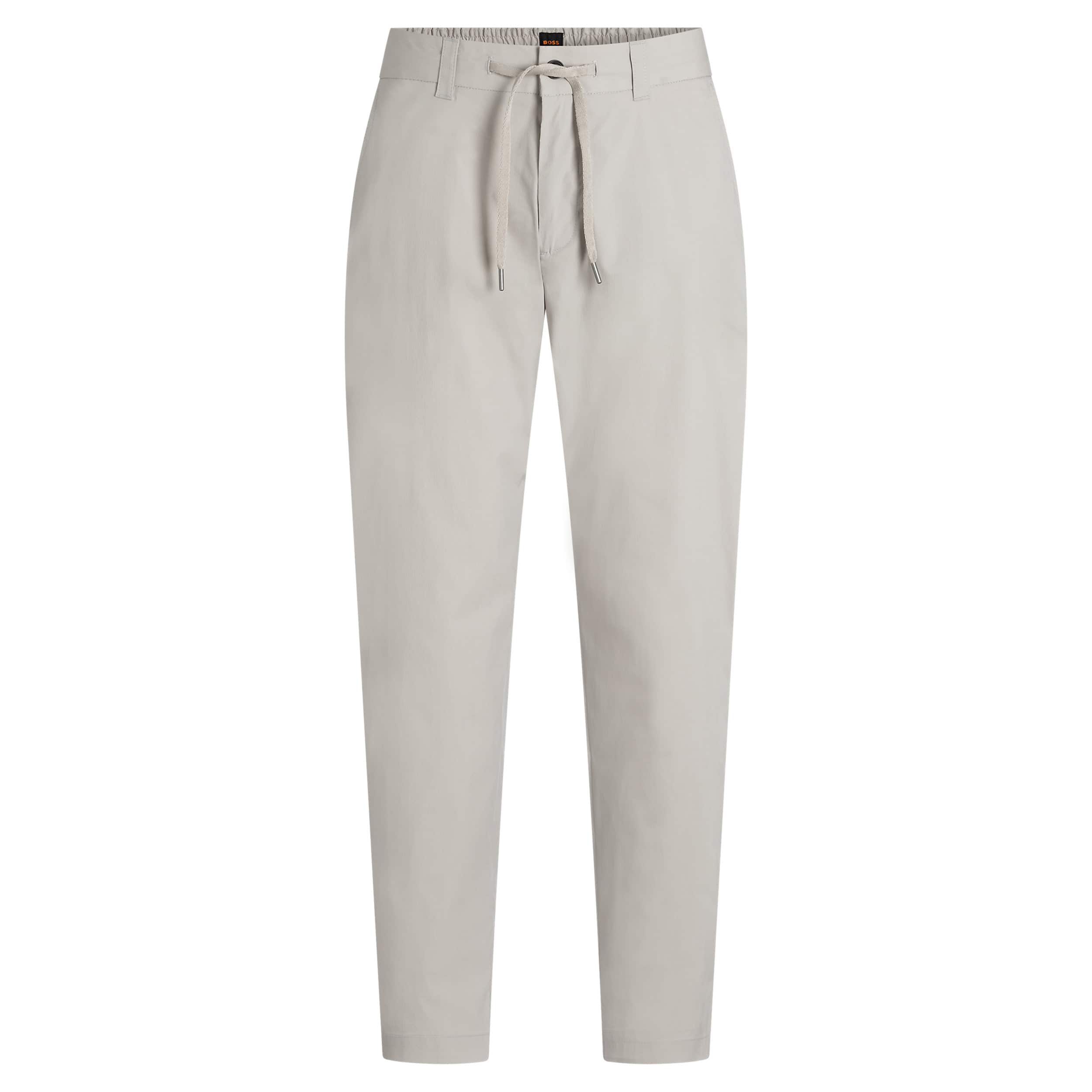 BOSS STRAIGHT-FIT COTTON-BLEND POPLIN CHINOS