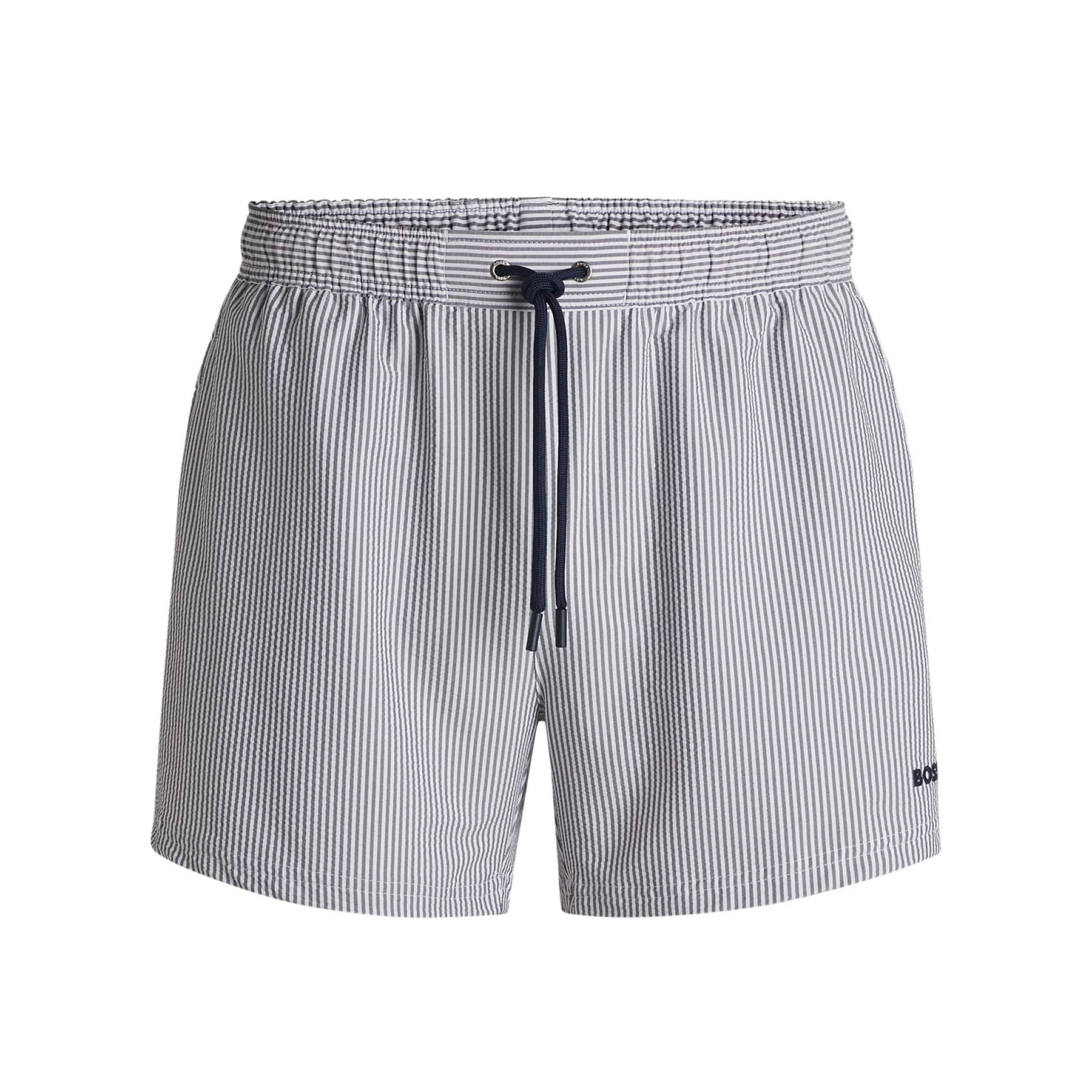 BOSS VELVETFISH STRIPED SEERSUCKER SWIM SHORTS