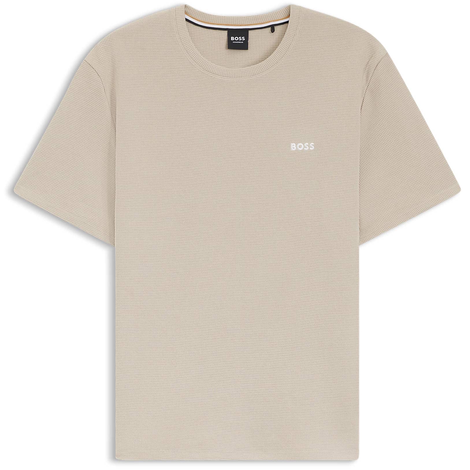 BOSS WAFFLE-STRUCTURE COTTON BLEND T-SHIRT