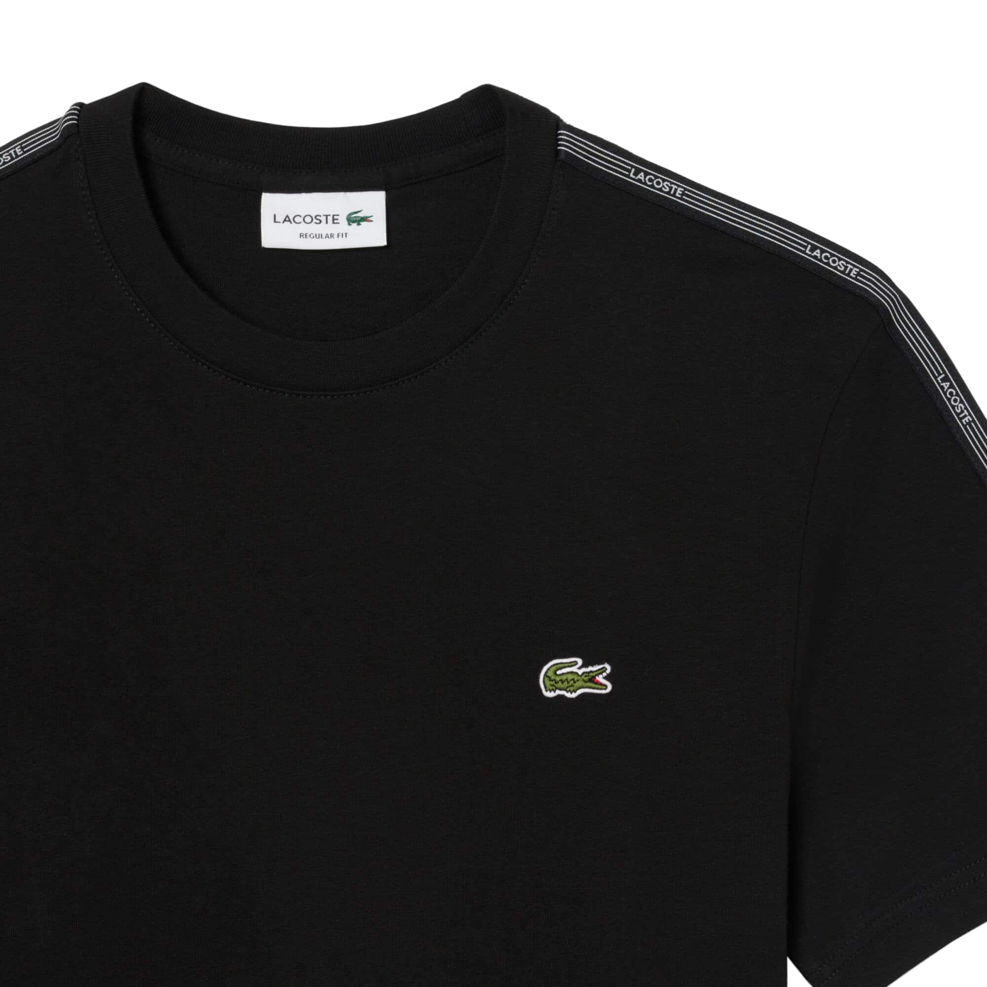 LACOSTE BRANDED STRIPE BAND T-SHIRT