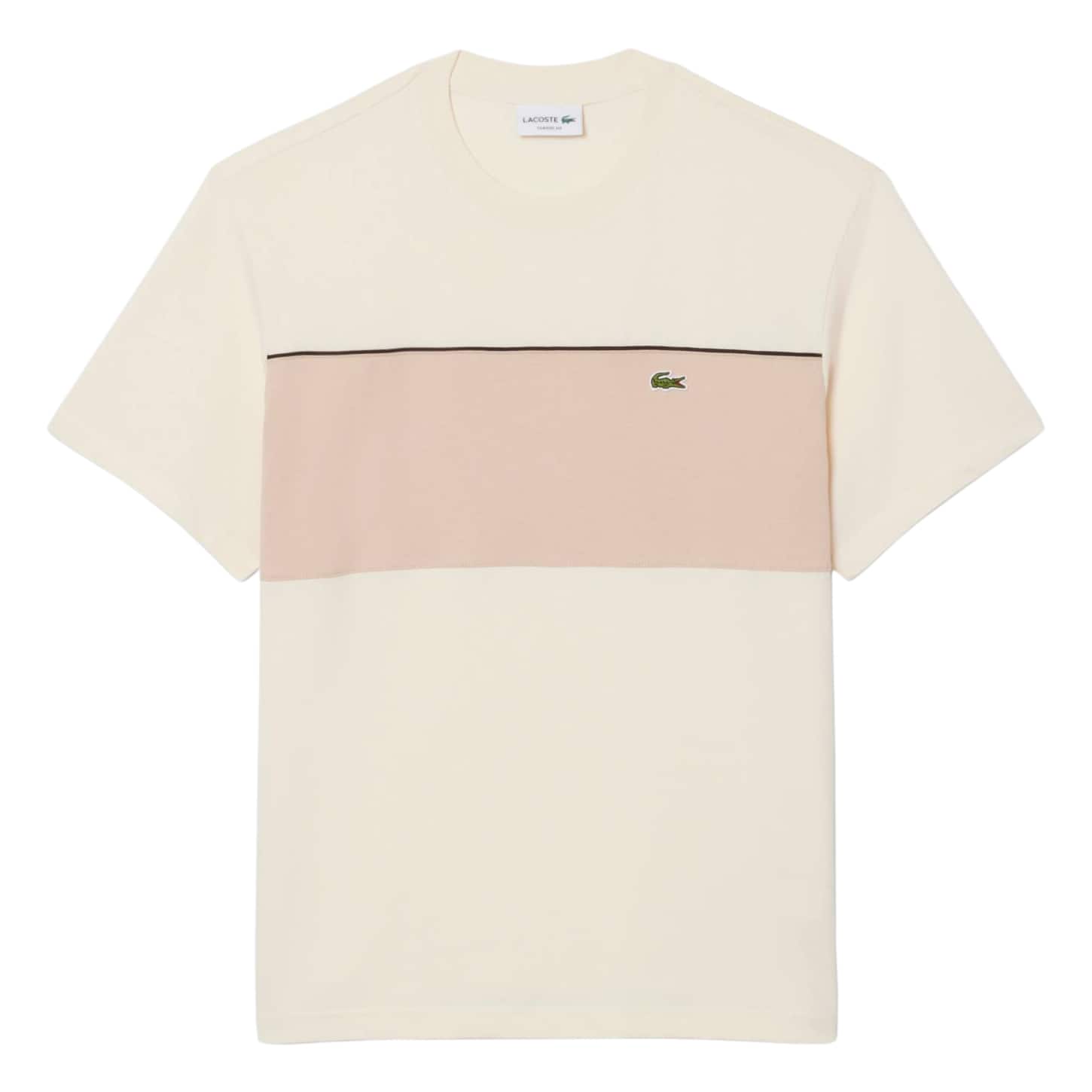 LACOSTE COLOUR-BLOCK COTTON T-SHIRT