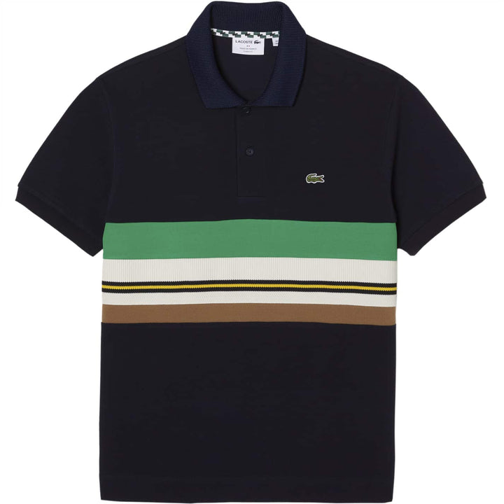 LACOSTE FRENCH MADE CONTRAST STRIPE POLO SHIRT