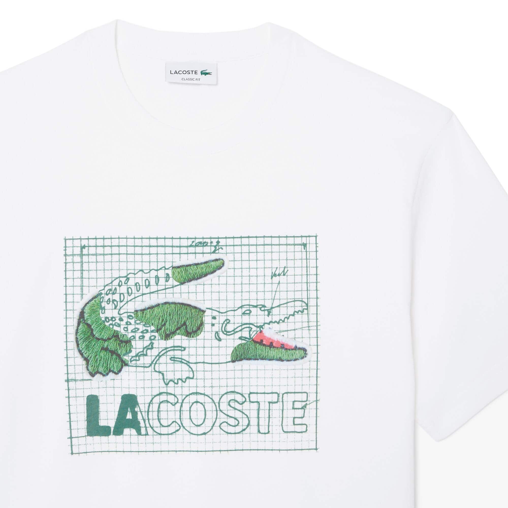 LACOSTE PRINTED COTTON T-SHIRT