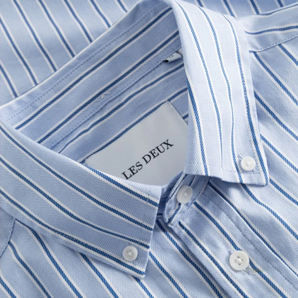 LES DEUX KOLTON HERRINGBONE POPLIN SHIRT