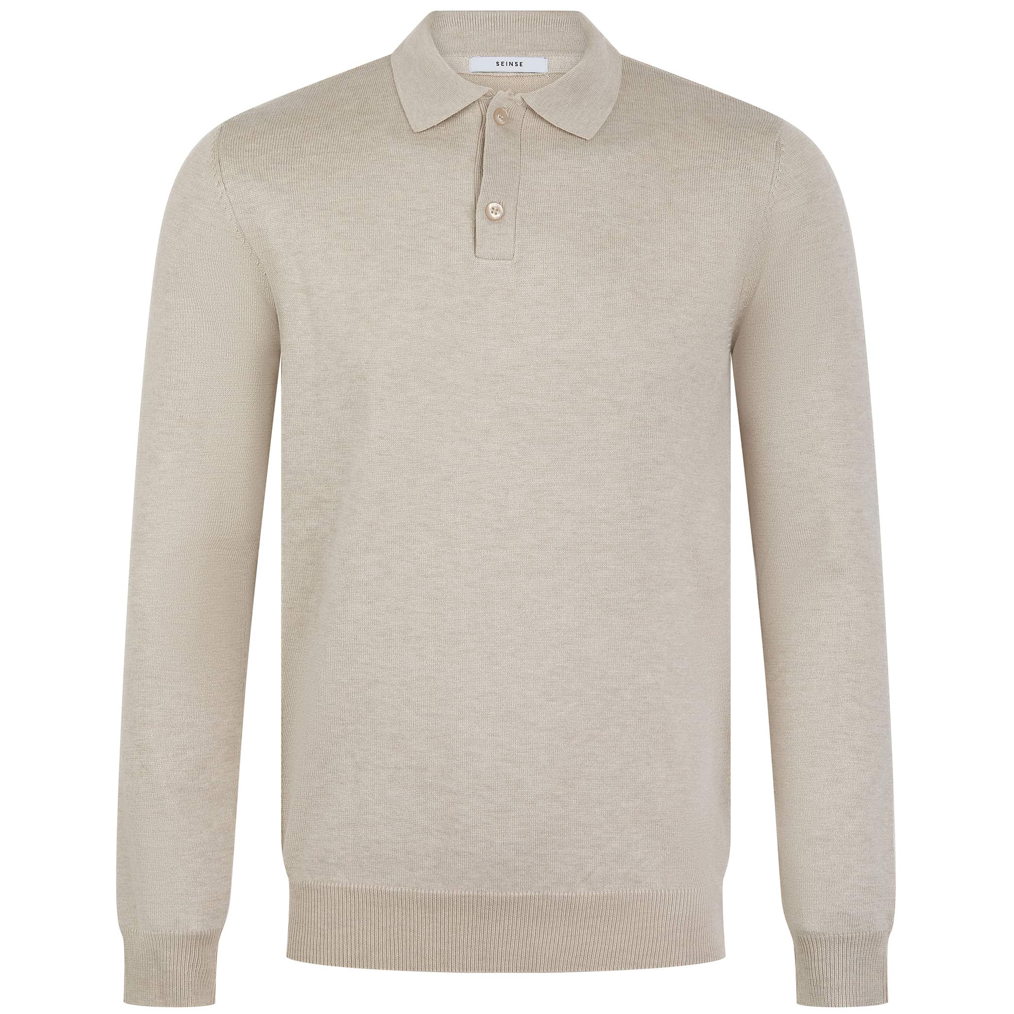 SEINSE LONG SLEEVE KNIT POLO SHIRT