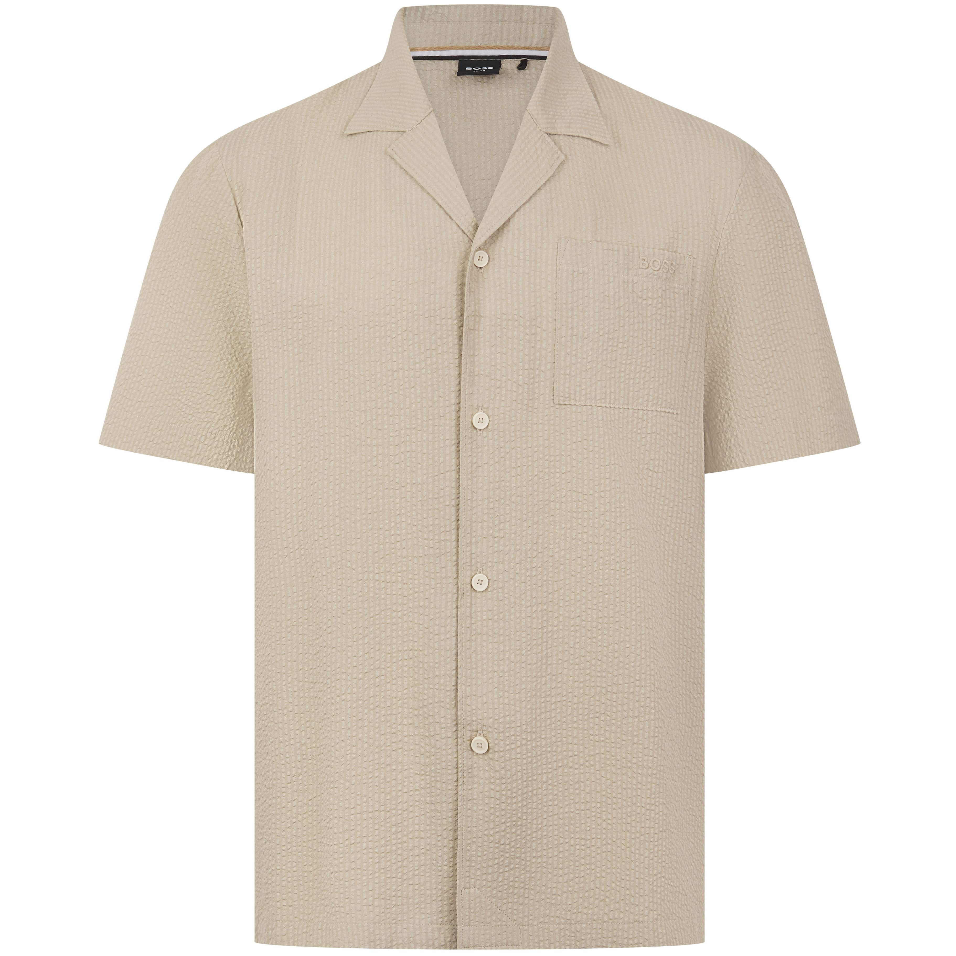 BOSS RELAX SEERSUCKER FABRIC REGULAR-FIT SHIRT
