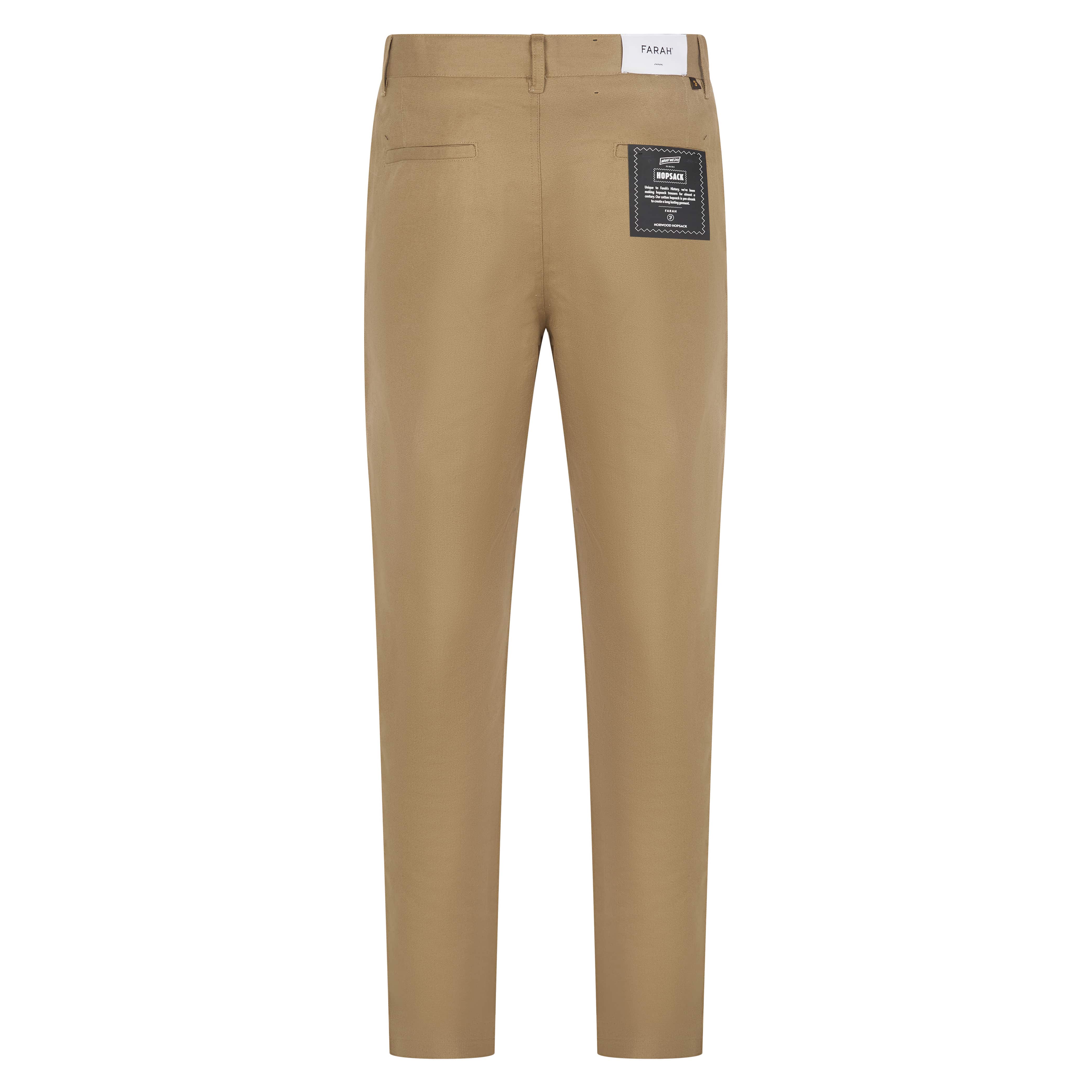 FARAH NORWOOD COTTON HOPSACK REGULAR FIT TROUSERS