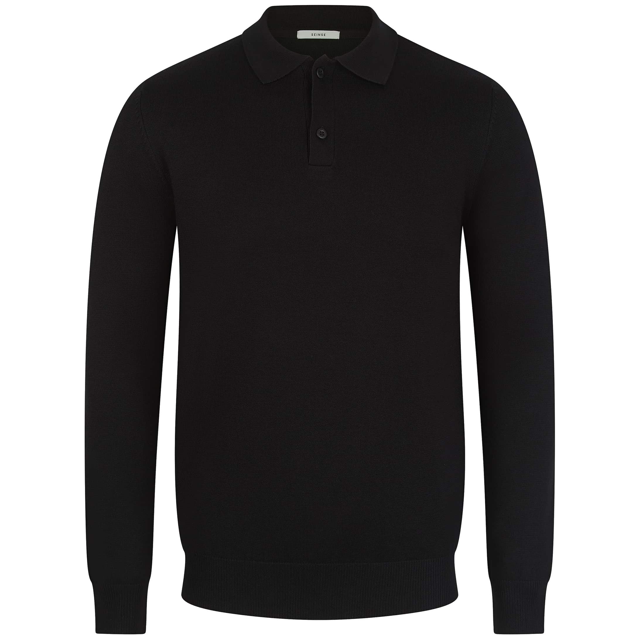 SEINSE LONG SLEEVE KNIT POLO SHIRT
