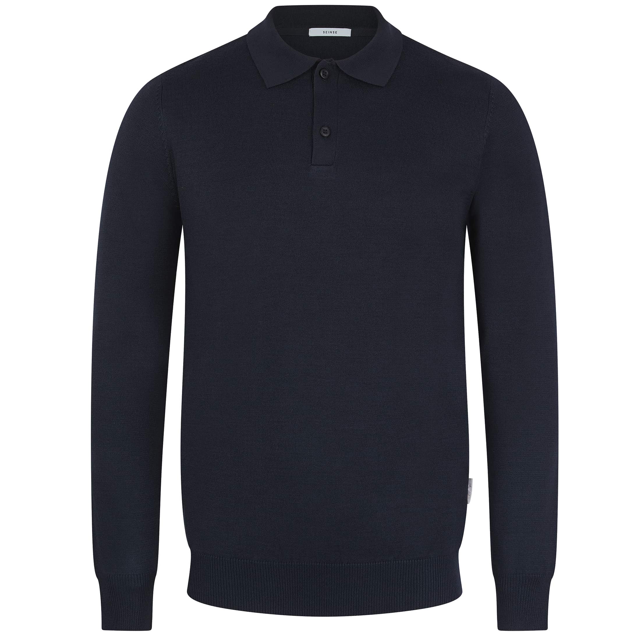 SEINSE LONG SLEEVE KNIT POLO SHIRT