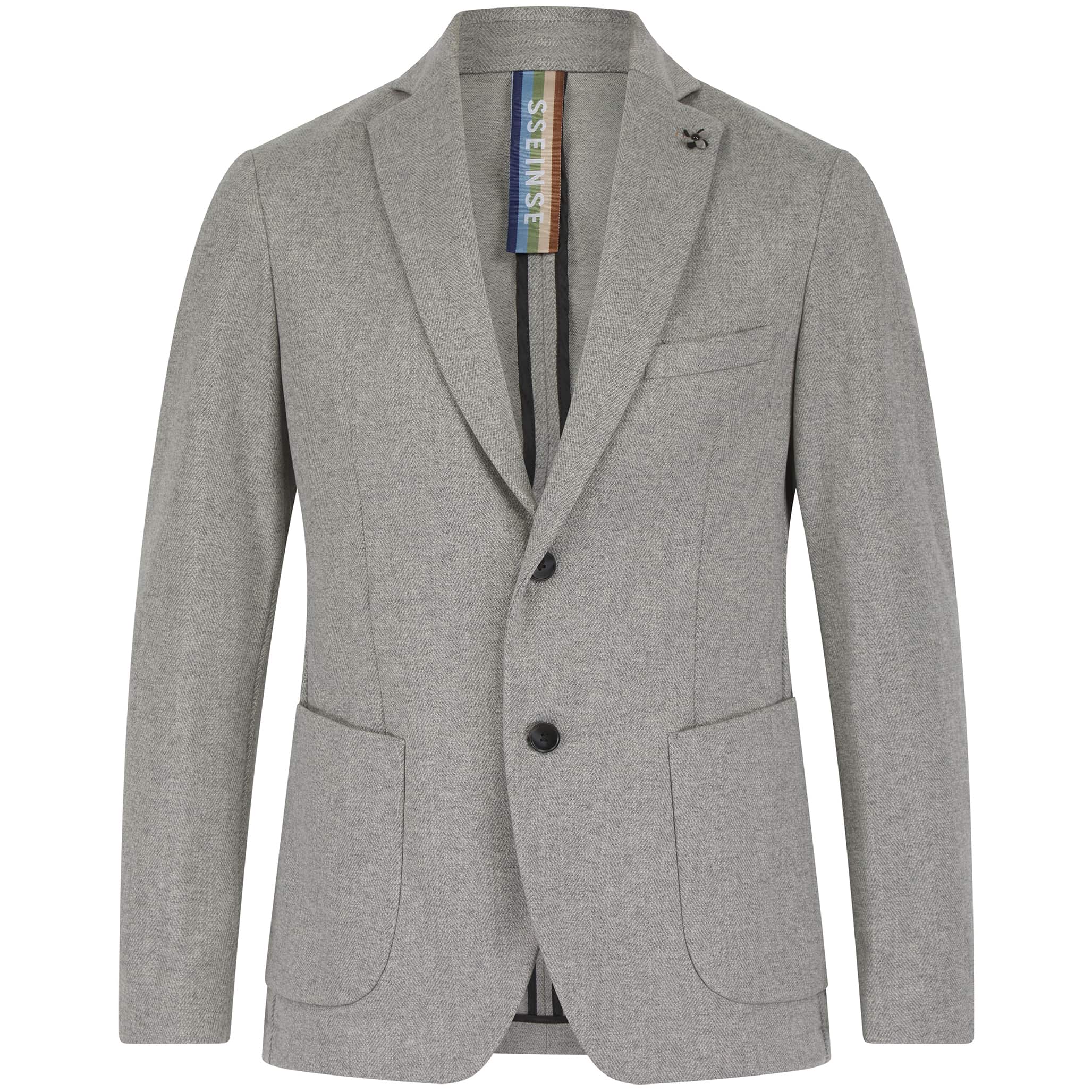 SSEINSE HERRINGBONE LAPEL BRUSHED COTTON FITTED BLAZER