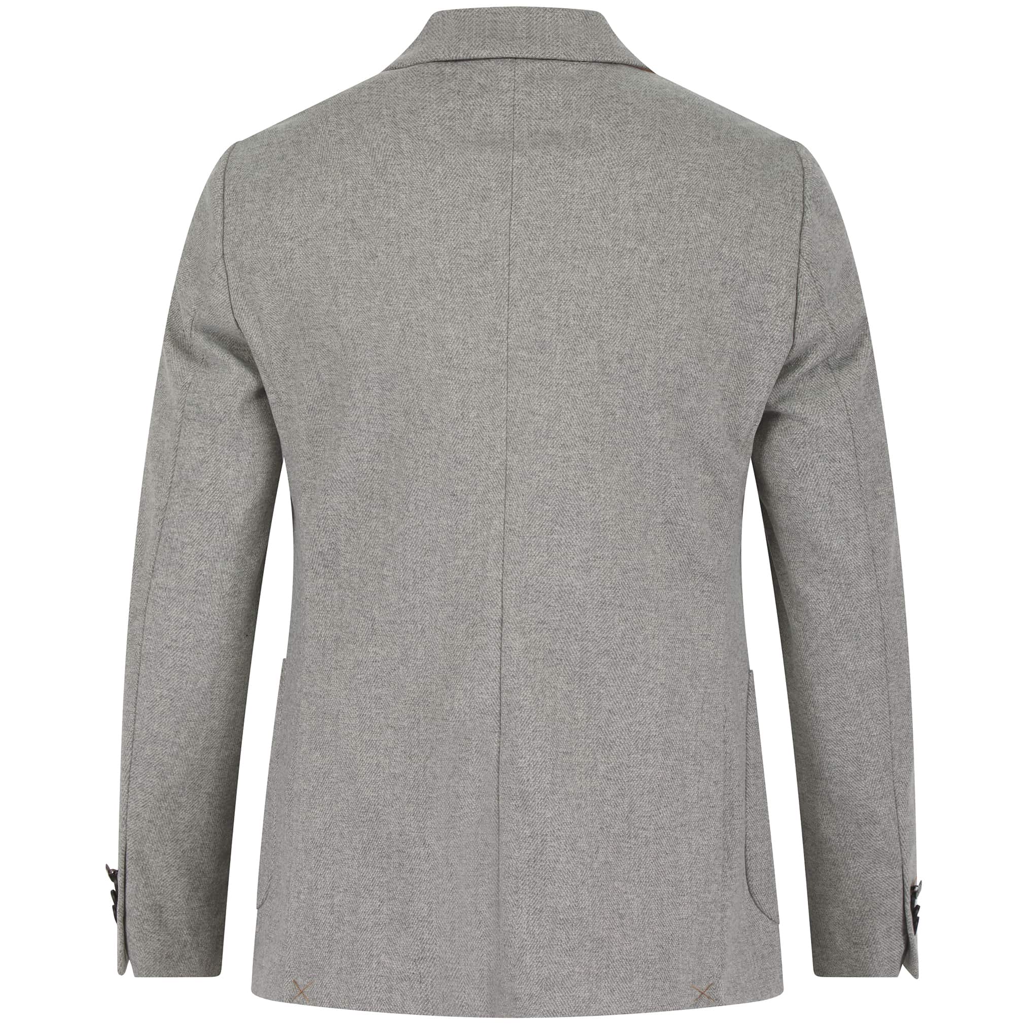 SSEINSE HERRINGBONE LAPEL BRUSHED COTTON FITTED BLAZER