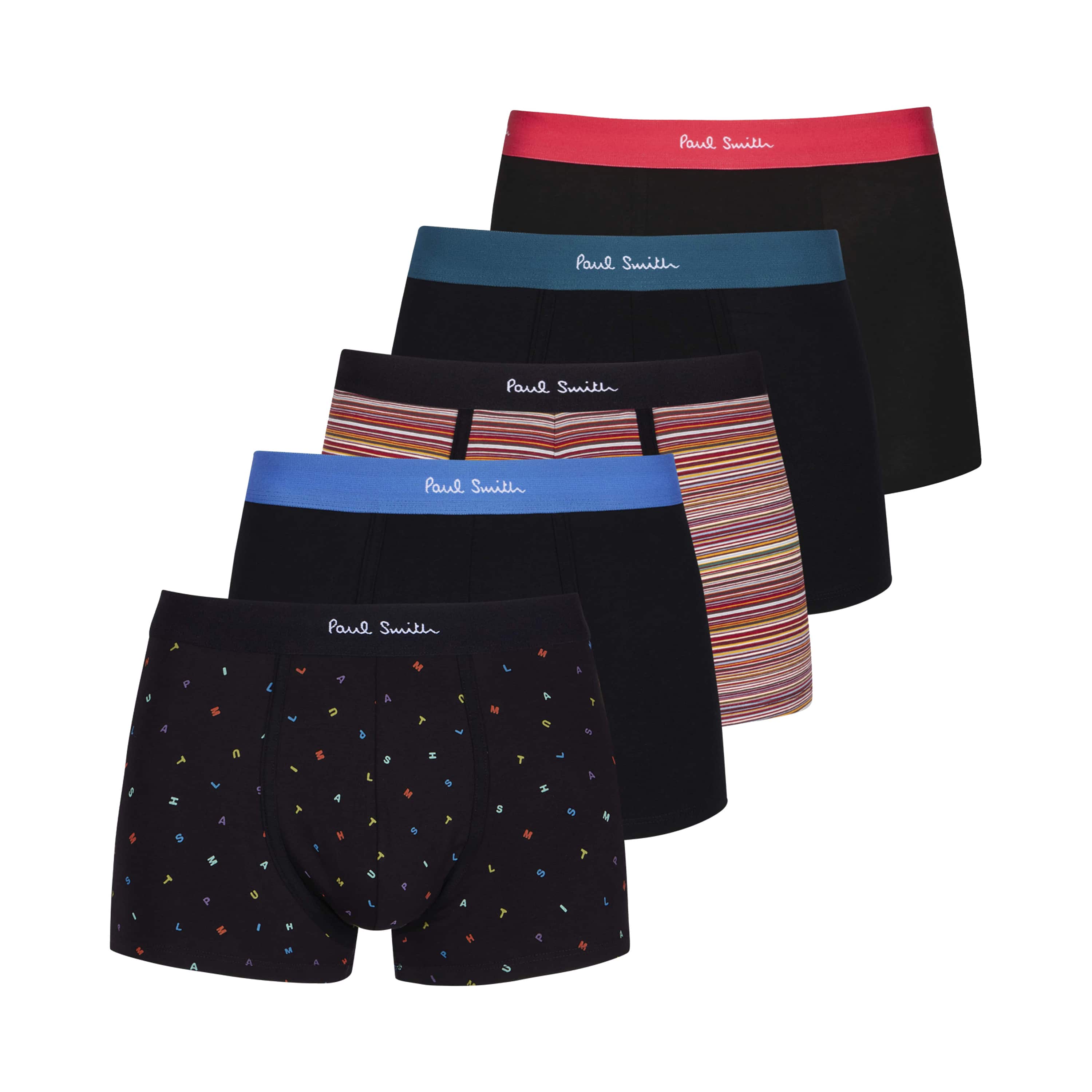 PAUL SMITH 5 PACK SIGNATURE STRIPE MIXED TRUNKS