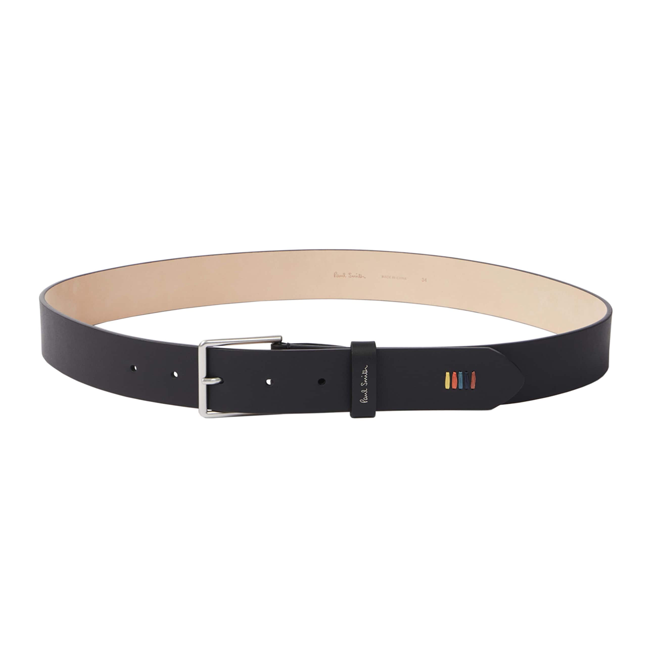 PAUL SMITH ARTIST STRIPE STITCH LEATHER BELT