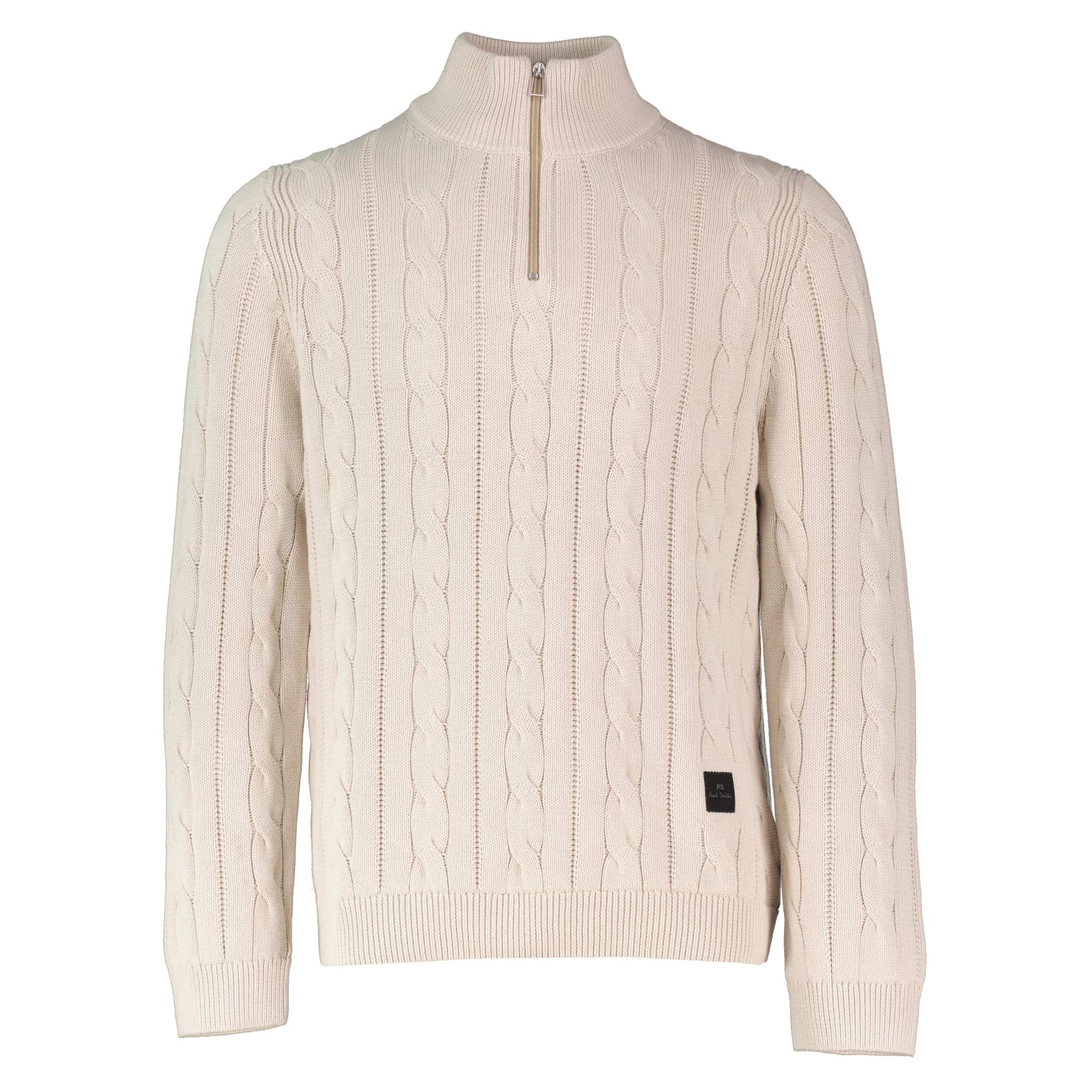 PAUL SMITH CABLE KNIT ZIP-NECK JUMPER