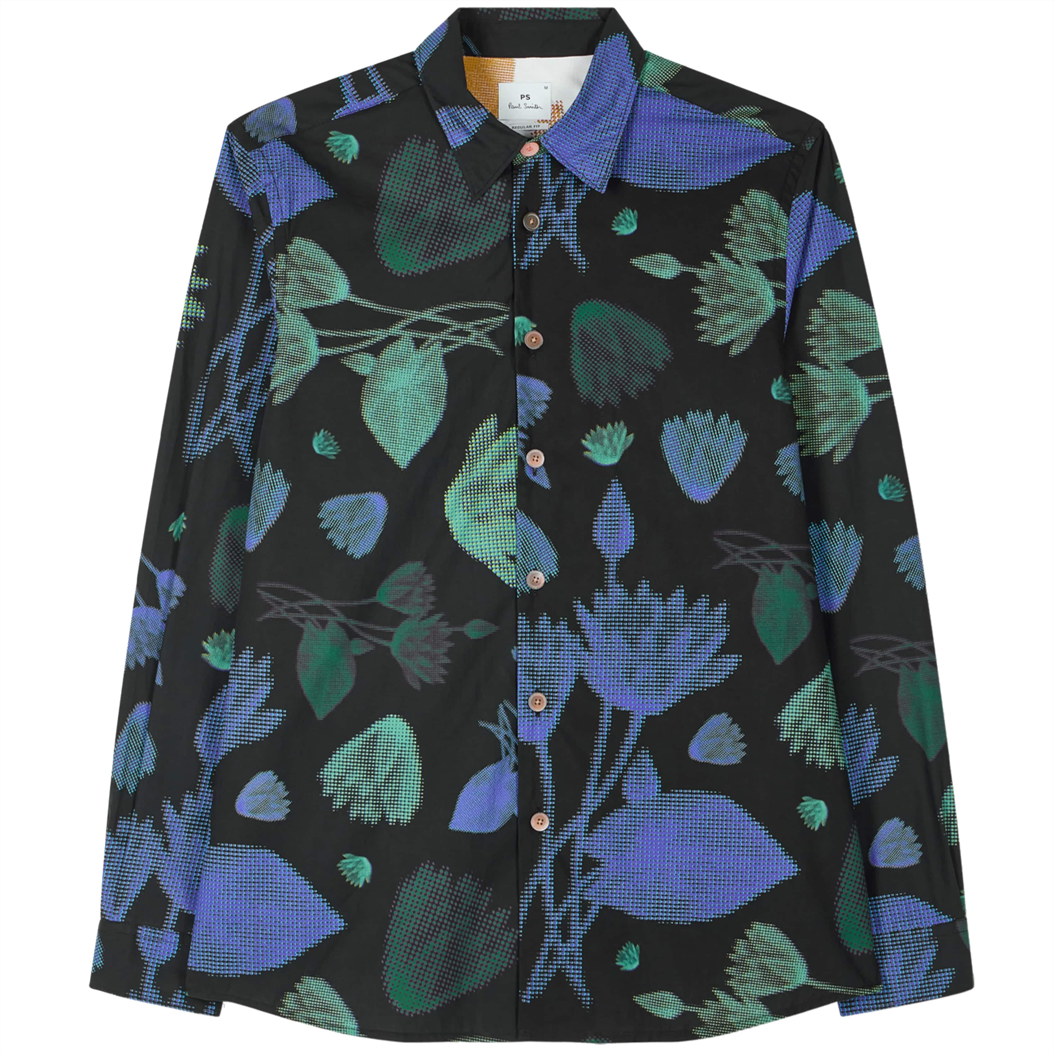 PAUL SMITH HALF TONE FLORAL LONG-SLEEVE SHIRT