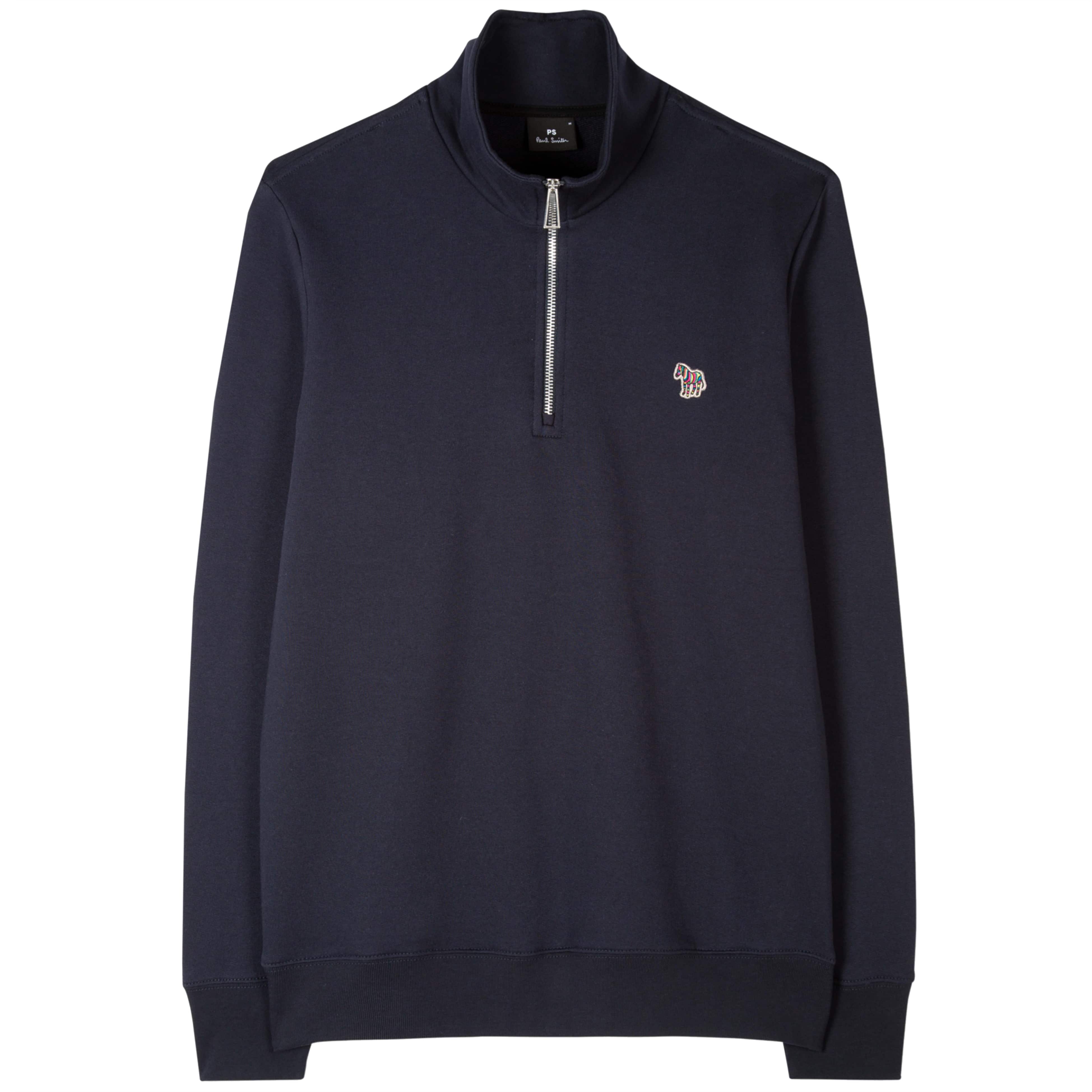 PAUL SMITH ZEBRA ZIP NECK SWEATSHIRT