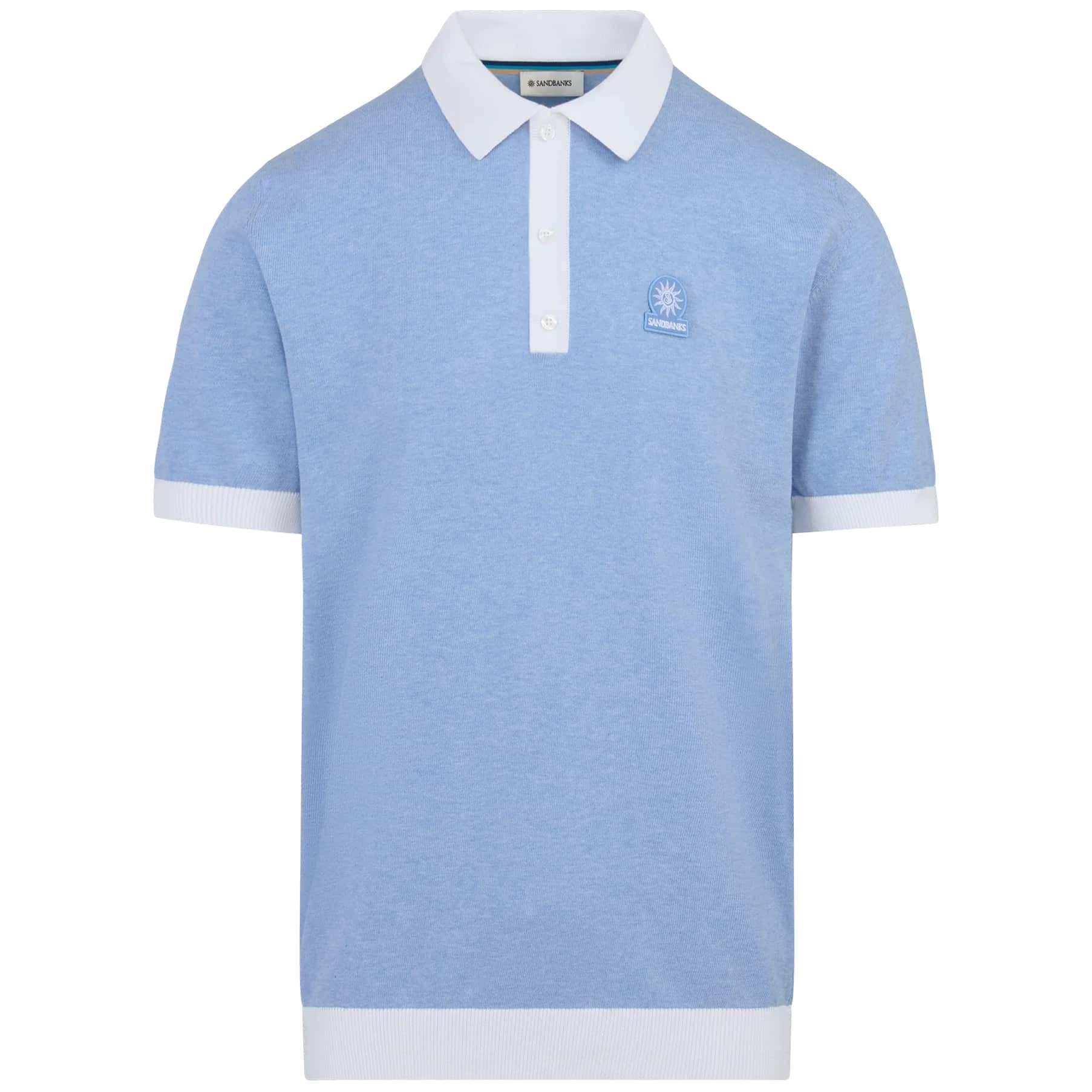 SANDBANKS KNITTED FULL BUTTON POLO SHIRT