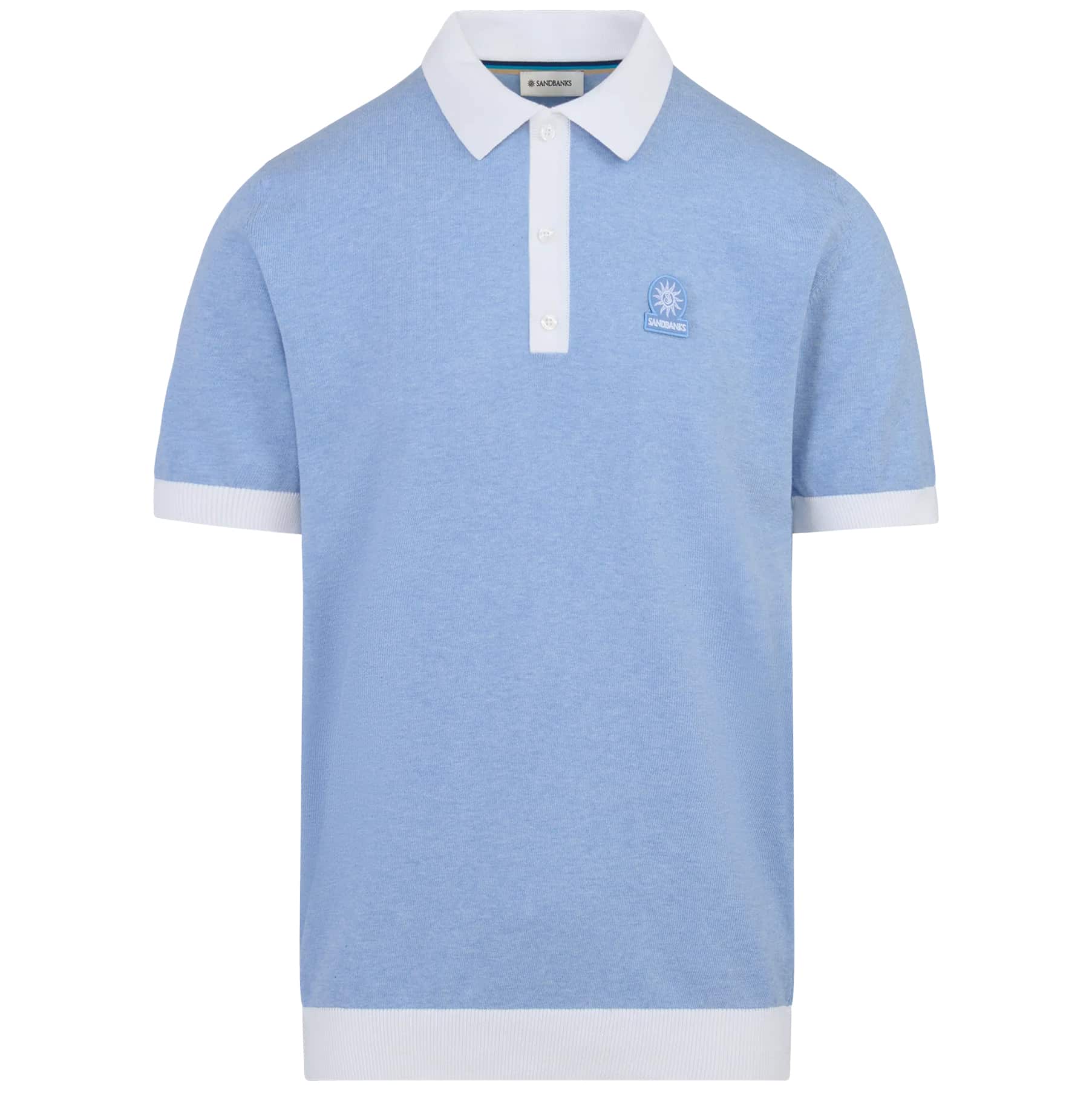 SANDBANKS KNITTED FULL BUTTON POLO SHIRT