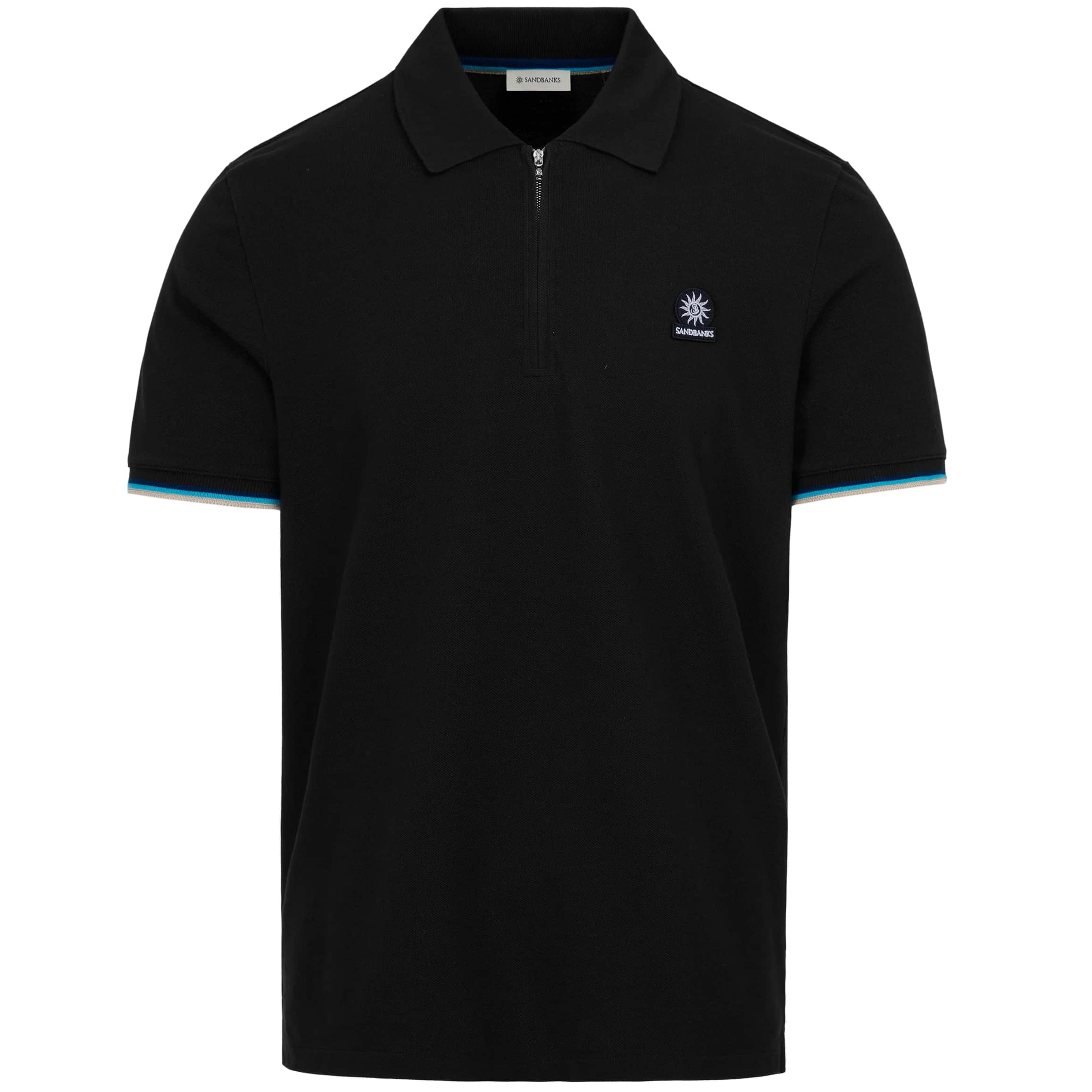 SANDBANKS ZIP PIQUE POLO SHIRT