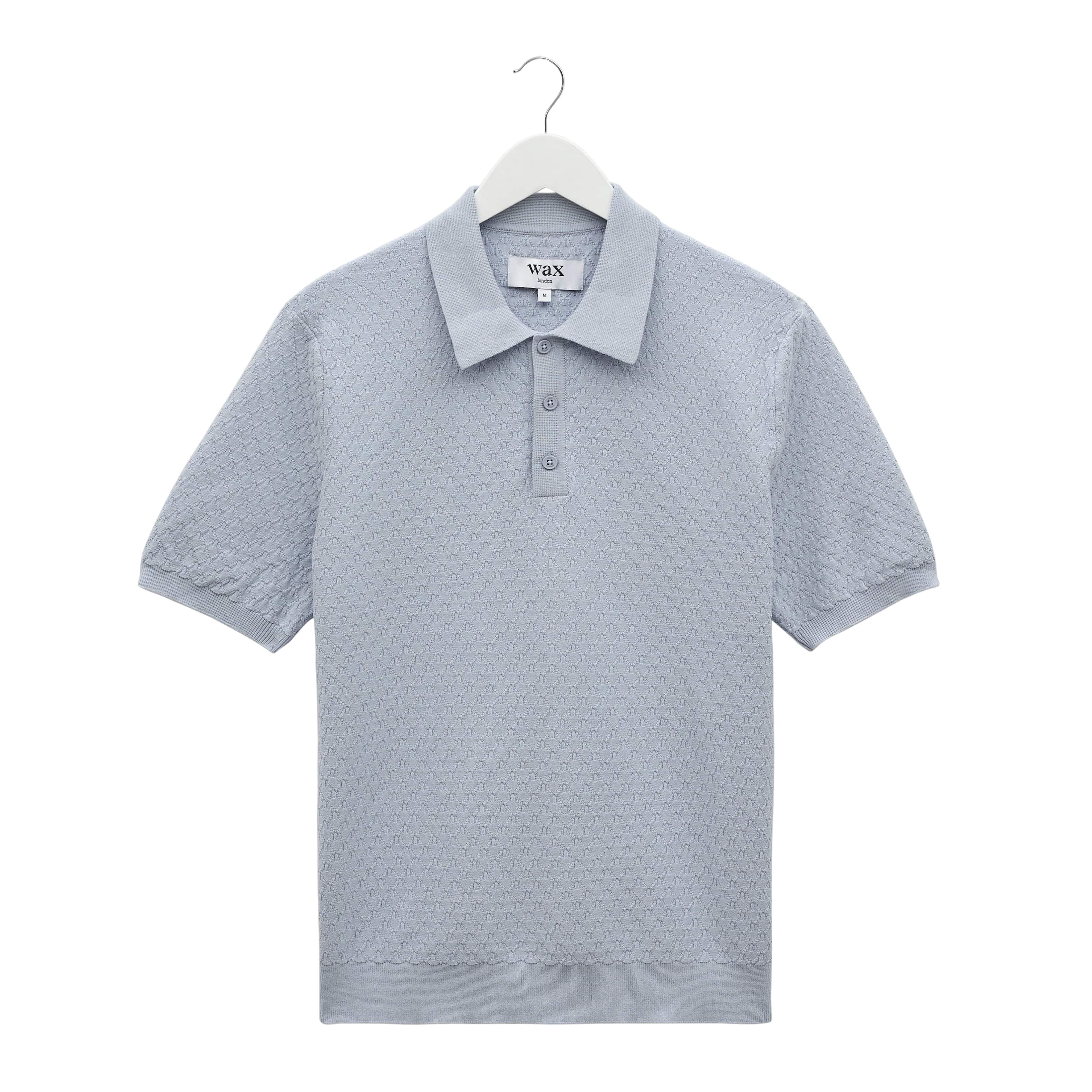 WAX LONDON NAPLES RETRO DIAMOND KNITTED POLO