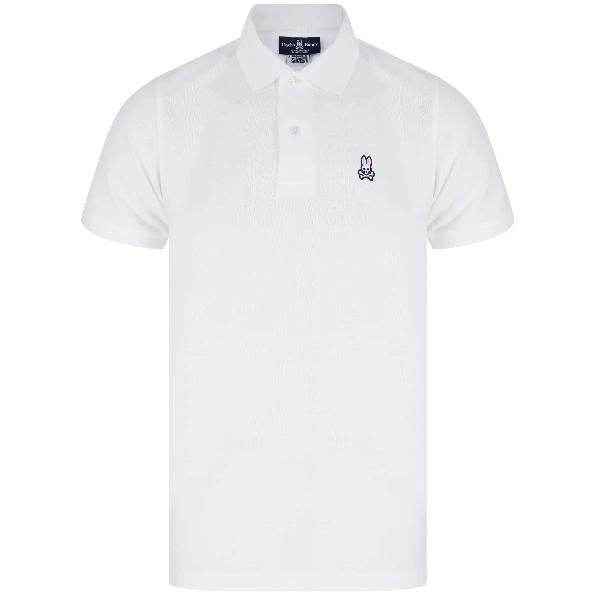 PSYCHO BUNNY LOGO BRANDED POLO B6K001ARPC WHITE