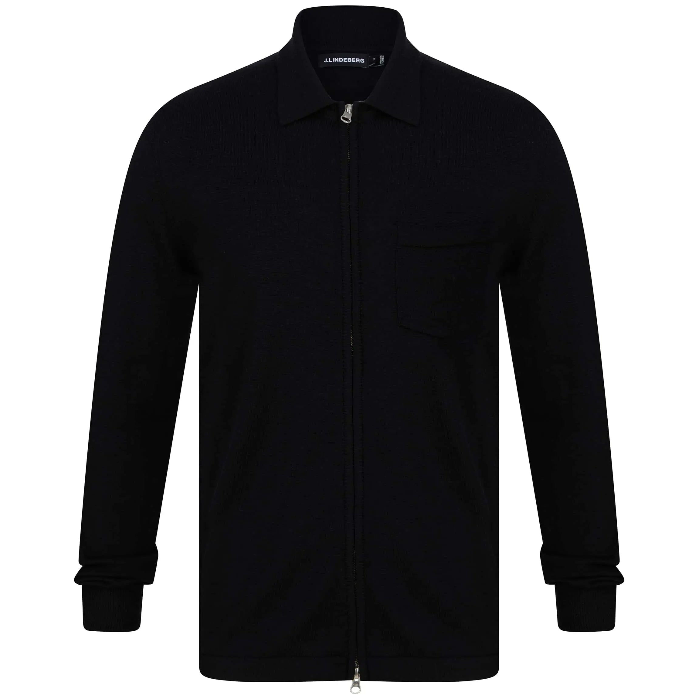 J LINDEBERG NYLE PERFECT MERINO POCKET CARDIGAN FMKW02909 BLACK