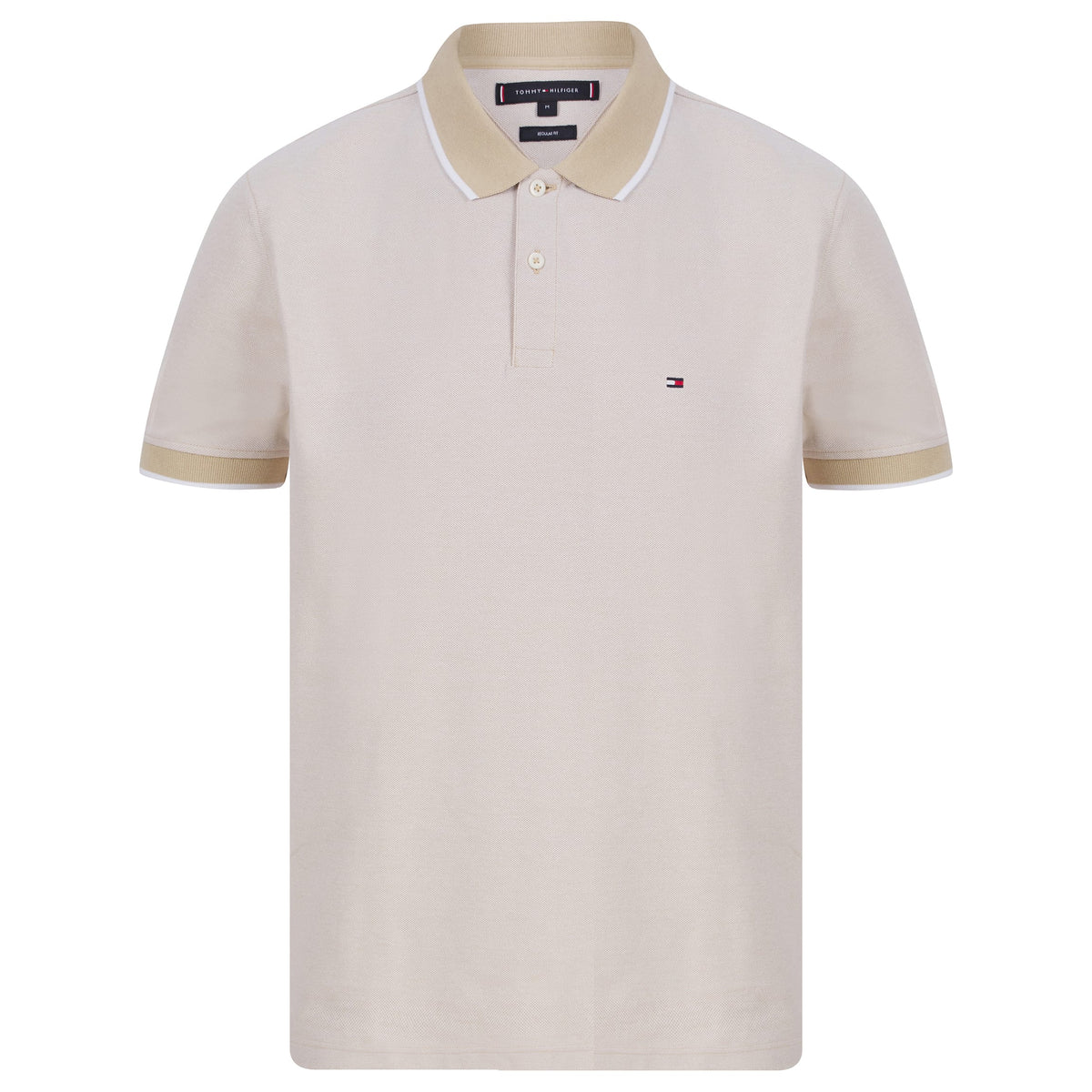 Tommy Hilfiger 1985 contrast collar regular fit polo shirt in white