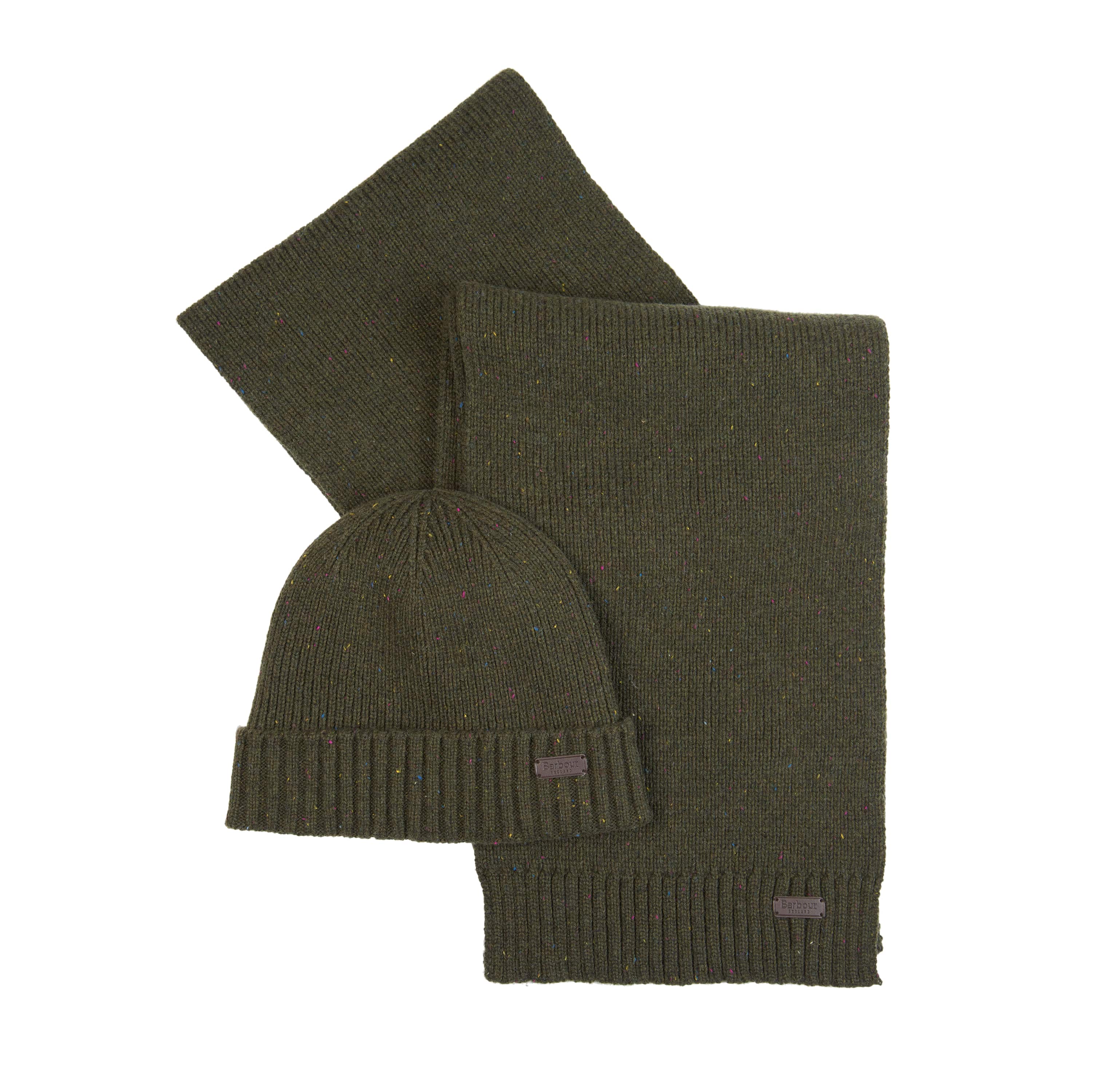 BARBOUR CARLTON FLECK BEANIE & SCARF GIFT SET