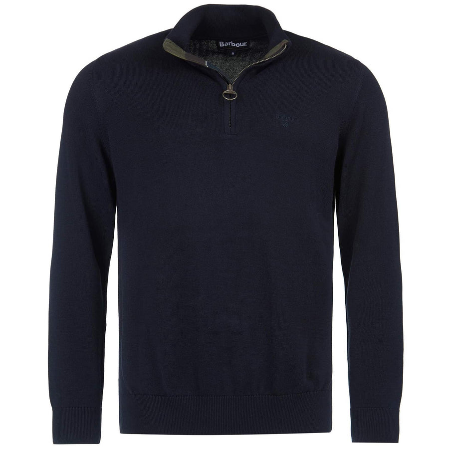 BARBOUR COTTON 1/2 ZIP KNIT JUMPER